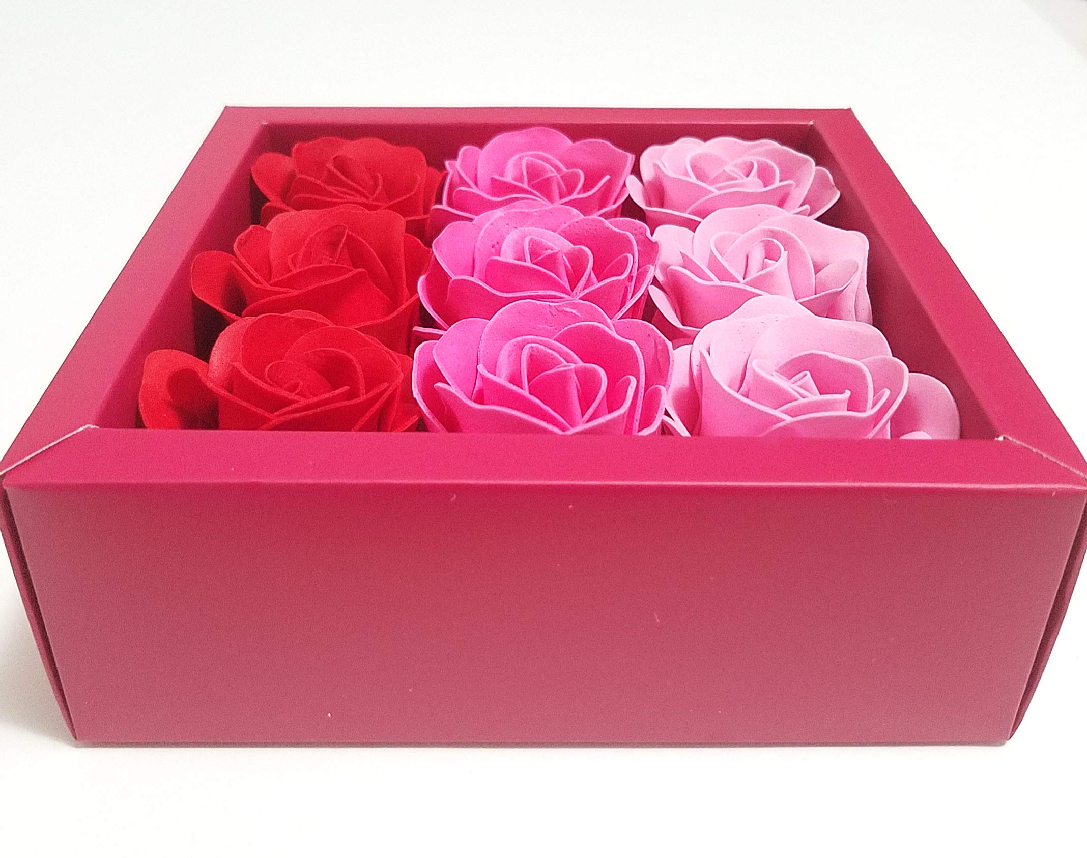 3 Boxes (27 Pcs) Red Flora Scented Rose Bath Soap with Essential Oils - Gift Boxed Floral Soap for Anniversary, Birthday, Wedding, Valentine's & Mother's Day - Perfect for Romantic Gifts & Luxury Bath Time Relaxation