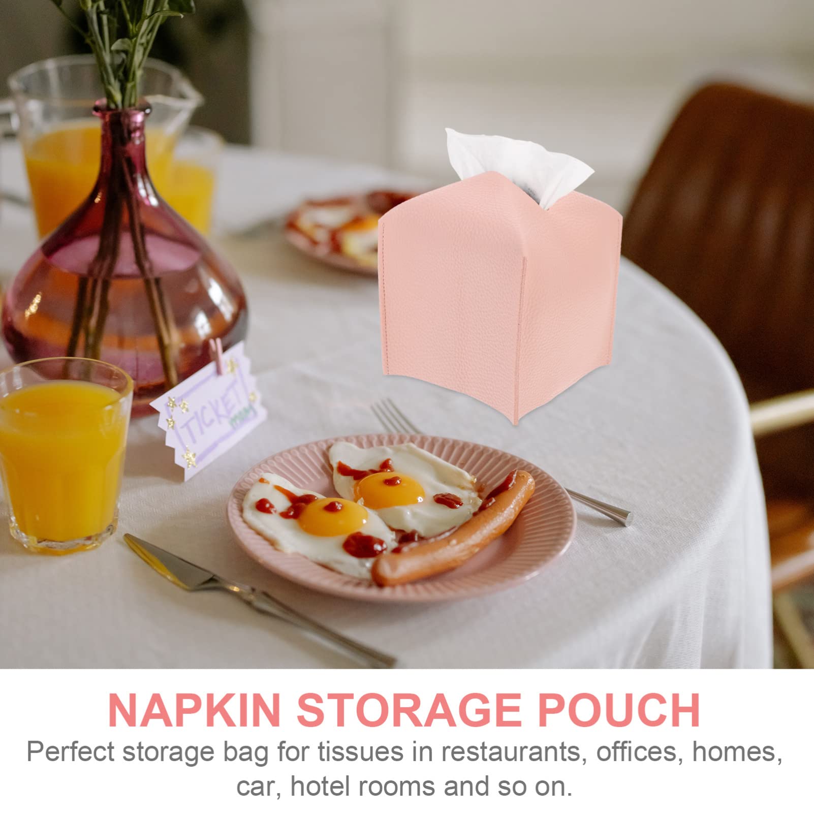 Creative Tissue Box Cover & Napkin Storage Pouch - Decorative Paper Towel Holder for Home, Hotel, and Office Use | Stylish Tissue Container for Bathroom, Kitchen, and Dining Table Organization