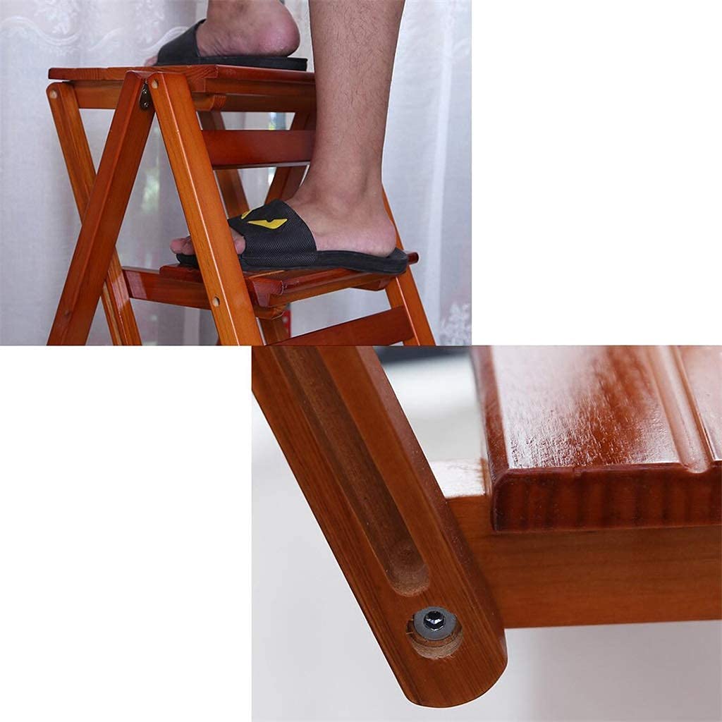 Foldable Wooden Step Stool Ladder for Kitchen, Home & Garden - Lightweight Display Rack & Stair Chair for Kids & Adults - Perfect for Reaching High Shelves, Organizing Pantries & Household Tasks