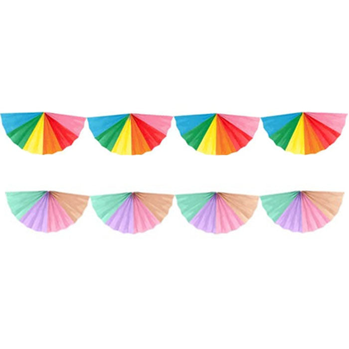 Colorful Fan Garland Decor - Floral Paper Fan Bunting for Party, Wedding & Home Decoration | Perfect for Birthday, Baby Shower & Festive Celebrations