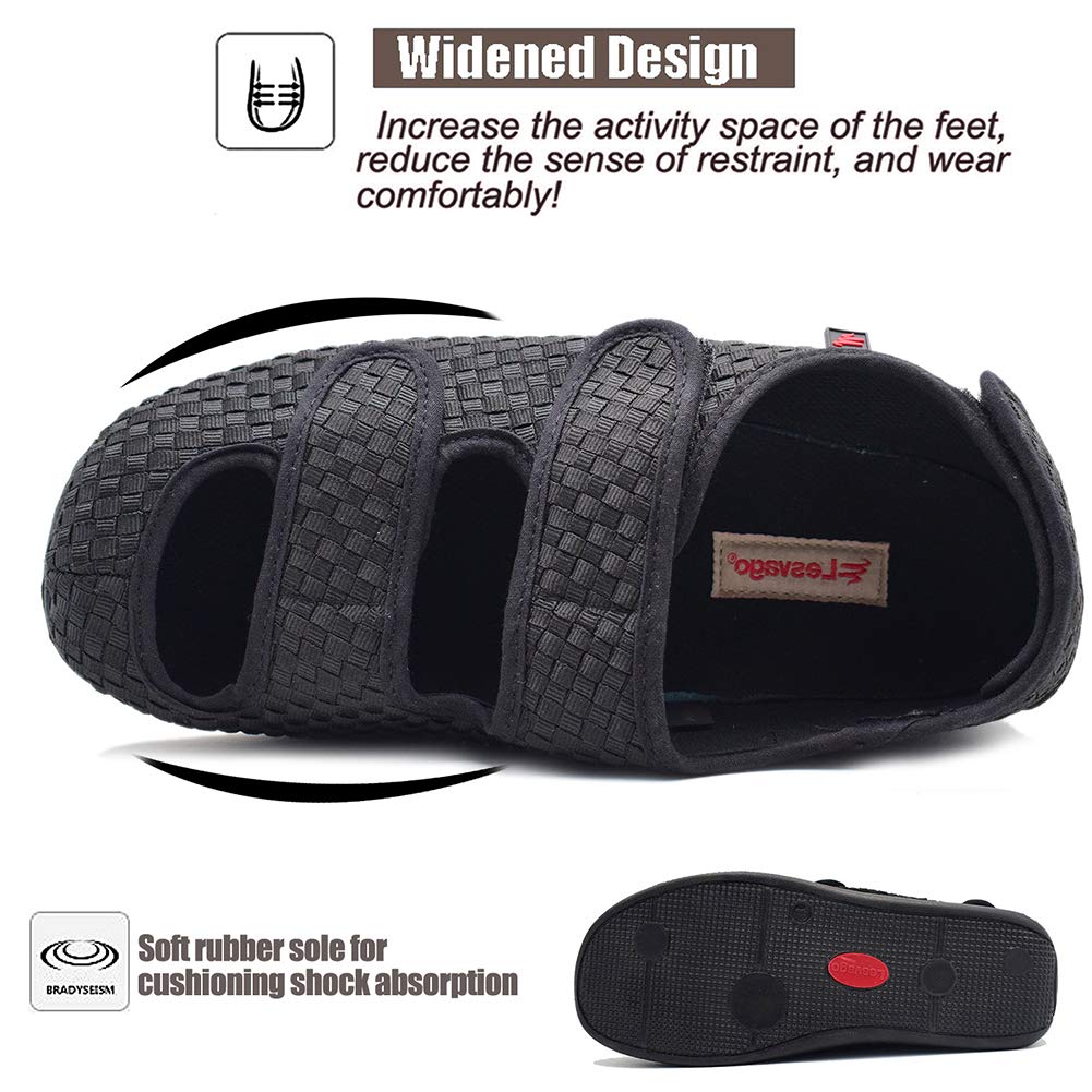 W&LESVAGO Women's Diabetic Slippers - Adjustable Edema Sandals for Swollen Feet, Extra Wide Comfort Footwear, Orthopedic Shoes for Elderly - Perfect for Home, Hospital & Post-Surgery Recovery