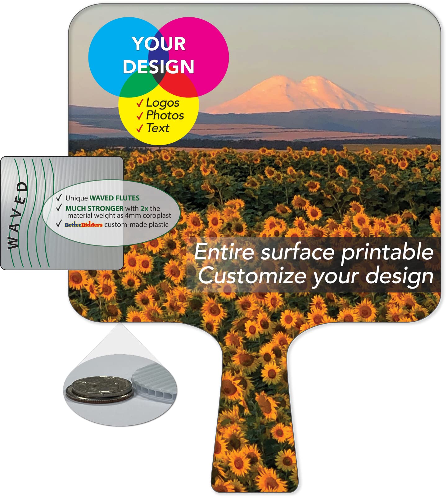 Custom Church Fans - Personalized Hand Held Fans with Full Color Printing - Reusable & Eco-Friendly - Design Your Own Wedding, Funeral, or Event Fans - Perfect for Churches, Weddings, and Outdoor Gatherings