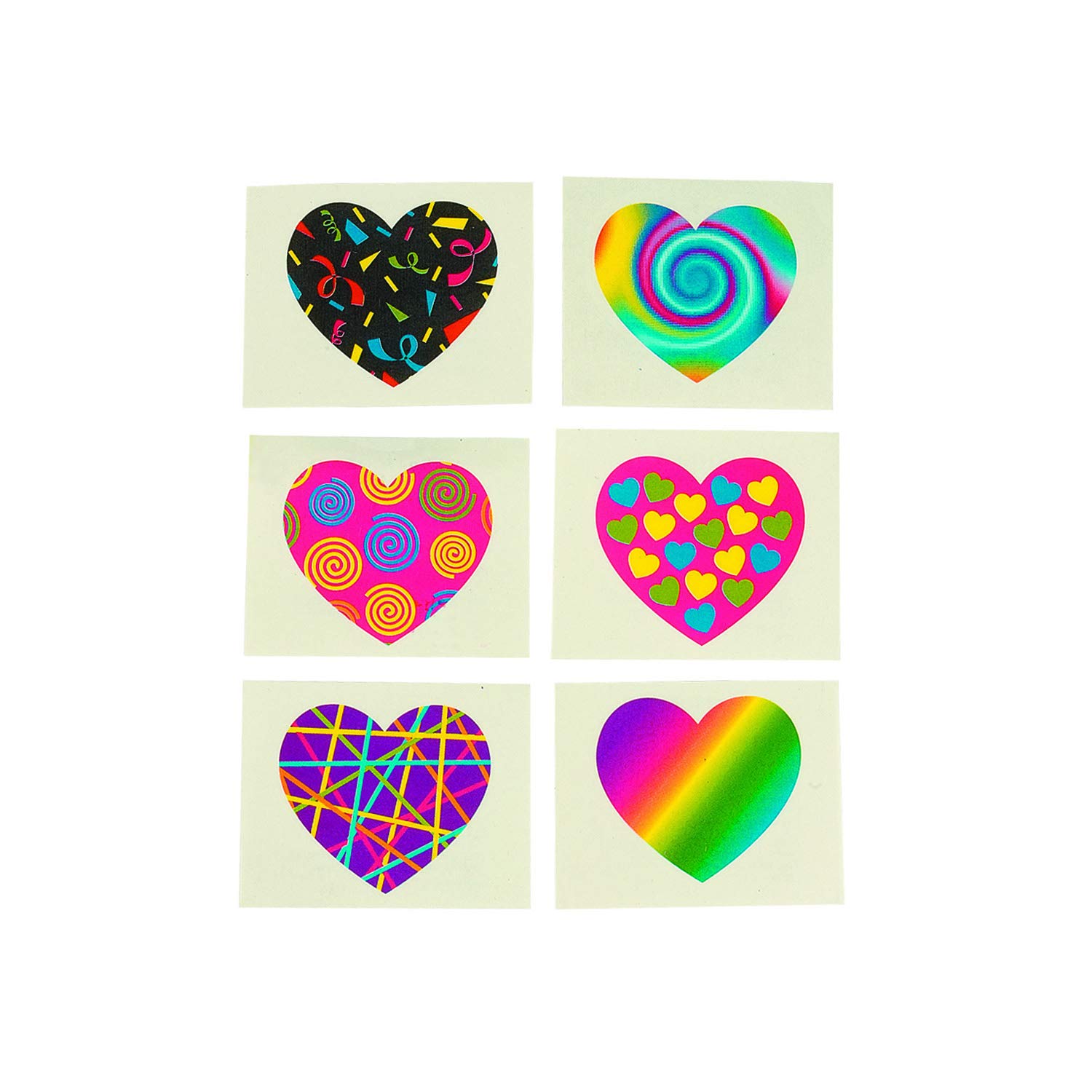 72 Pieces Funky Heart Temporary Tattoos - Waterproof Fake Tattoos for Women & Teens - Perfect for Parties, Festivals, and Body Art Decoration