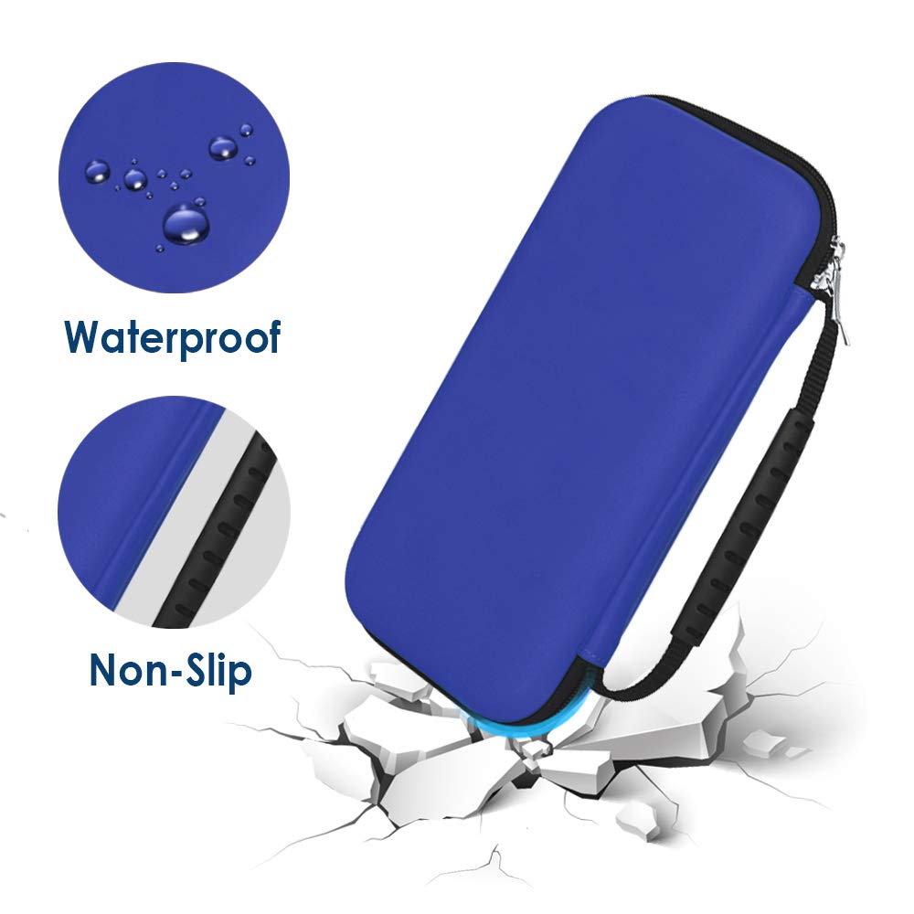 Simpeak Switch Lite Carrying Case - Hard Shell Travel Storage Bag with Tempered Glass Screen Protector & Silicone Cover - Compatible with Nintendo Switch Lite Console & Accessories - Perfect for Kids, Boys & Girls (Blue) - Ideal for Travel, Gaming Protection & On-the-Go Storage