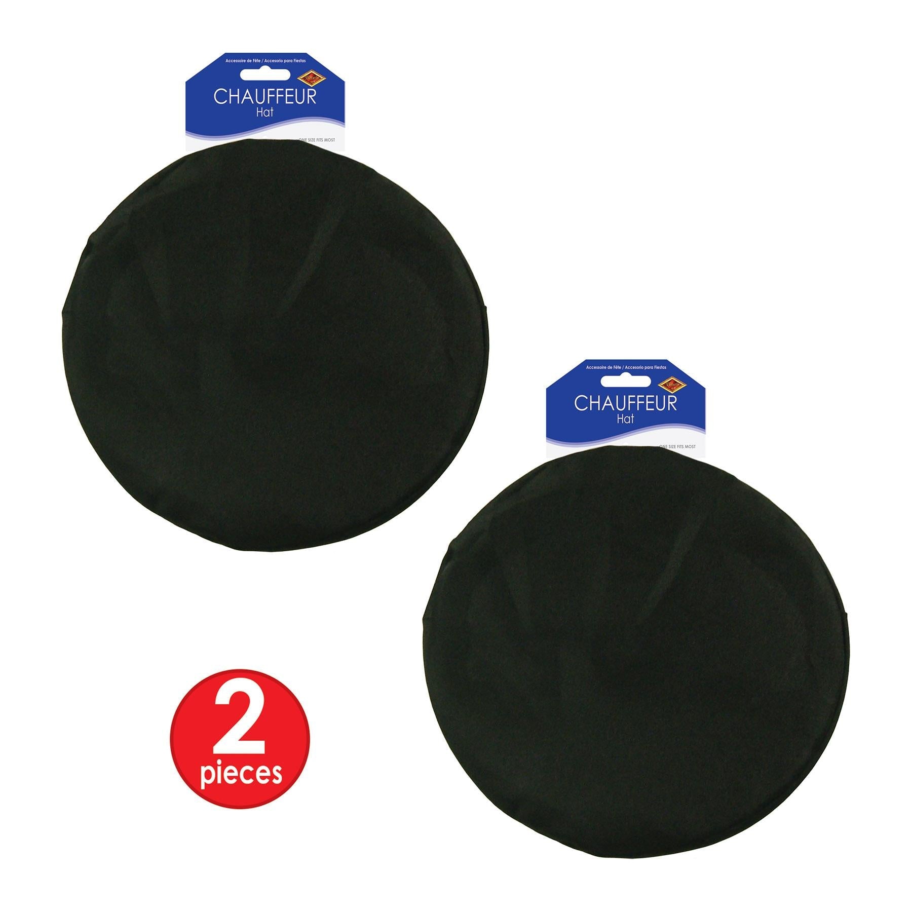 12 Pack Beistle Chauffeur Hats - Classic Black Driver Caps for Costume Parties, Halloween, and Themed Events - Perfect for Waiters, Butlers, and Vintage Car Enthusiasts