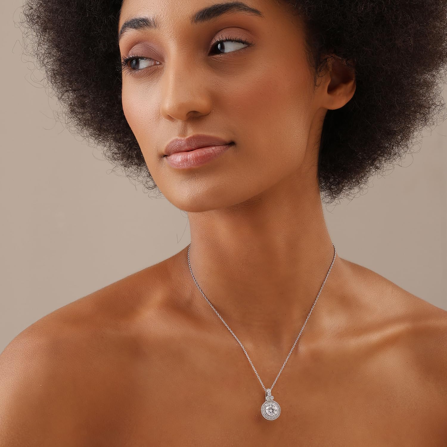 925 Sterling Silver Heart Pendant Necklace for Women - Round Cut Cubic Zirconia Dainty Jewelry Gift (Mother's Day, Birthday, Anniversary, Valentine's Day) - Perfect for Date Nights & Special Occasions