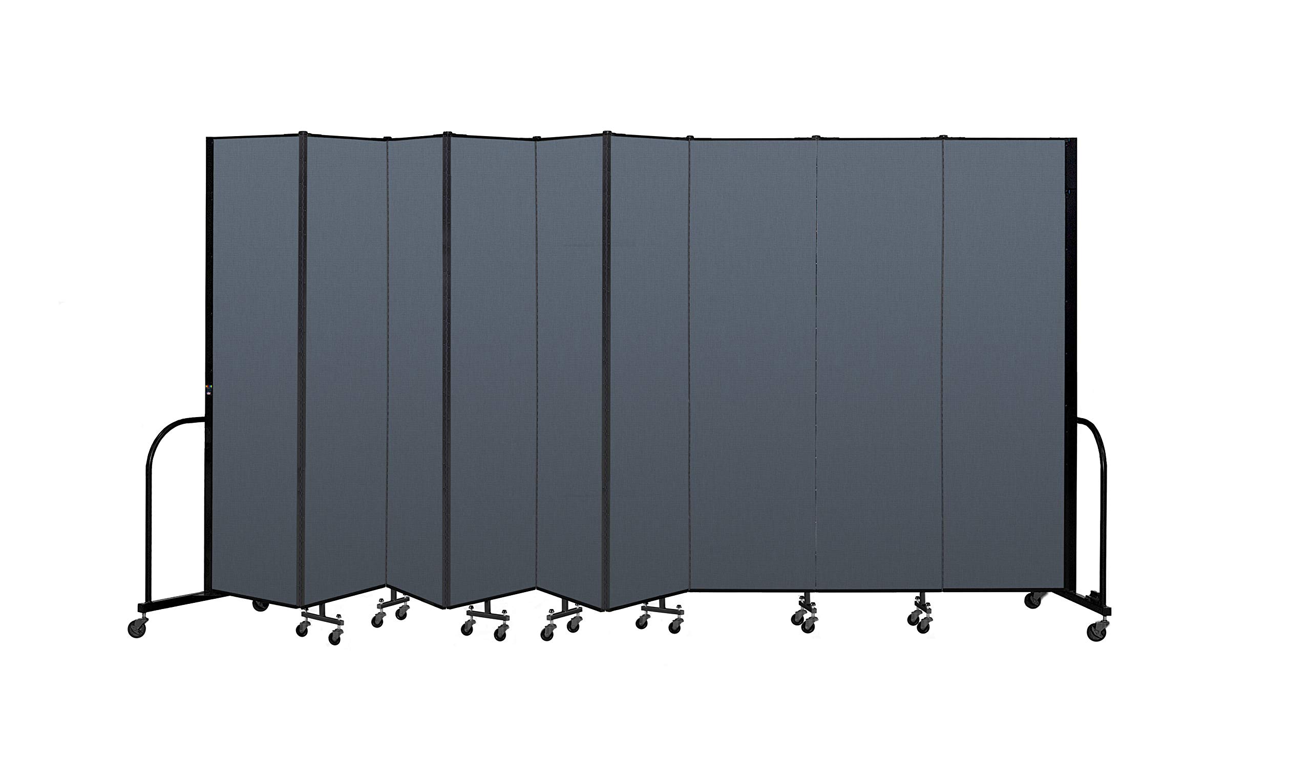 CFSL749-DB 9-Panel Commercial Portable Room Divider - Privacy Screen for Offices, Events & Home Use | Foldable Partition Wall for Space Division