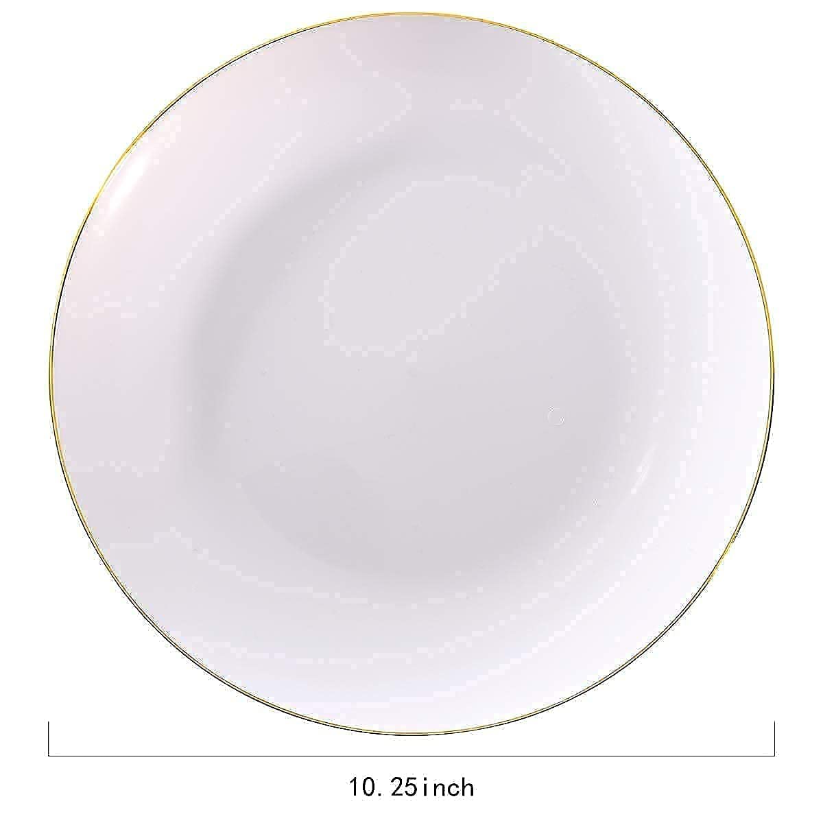 Premium Gold Plastic Plates & Silverware Set - 7.5inch & 10.25inch Nervure 100CPS Plates with 300CPS Gold Plastic Cutlery - Elegant Disposable Tableware for Parties, Weddings, and Special Events