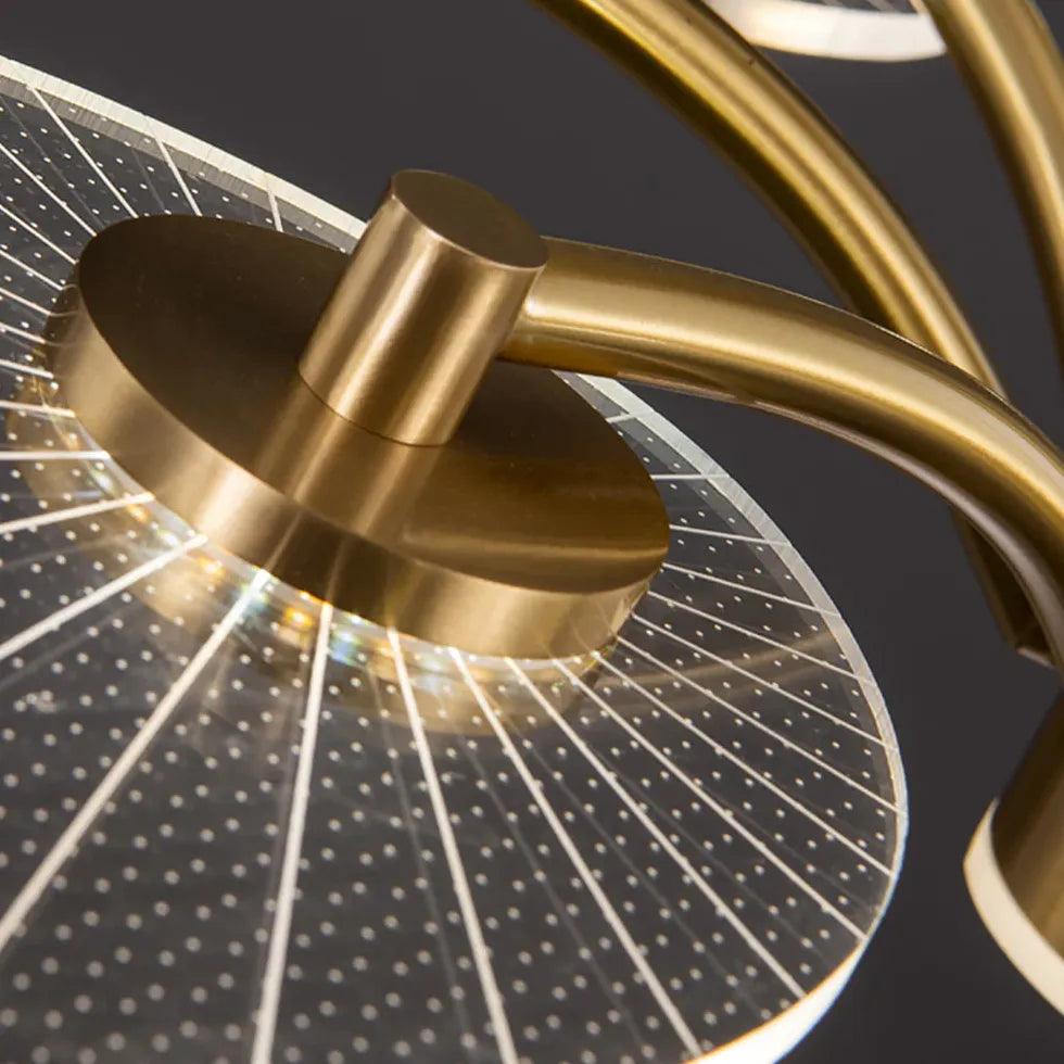 Elegant Lotus Leaf Gold LED Pendant Light - Modern Ceiling Lighting for Dining Room, Bedroom & Living Room Decor