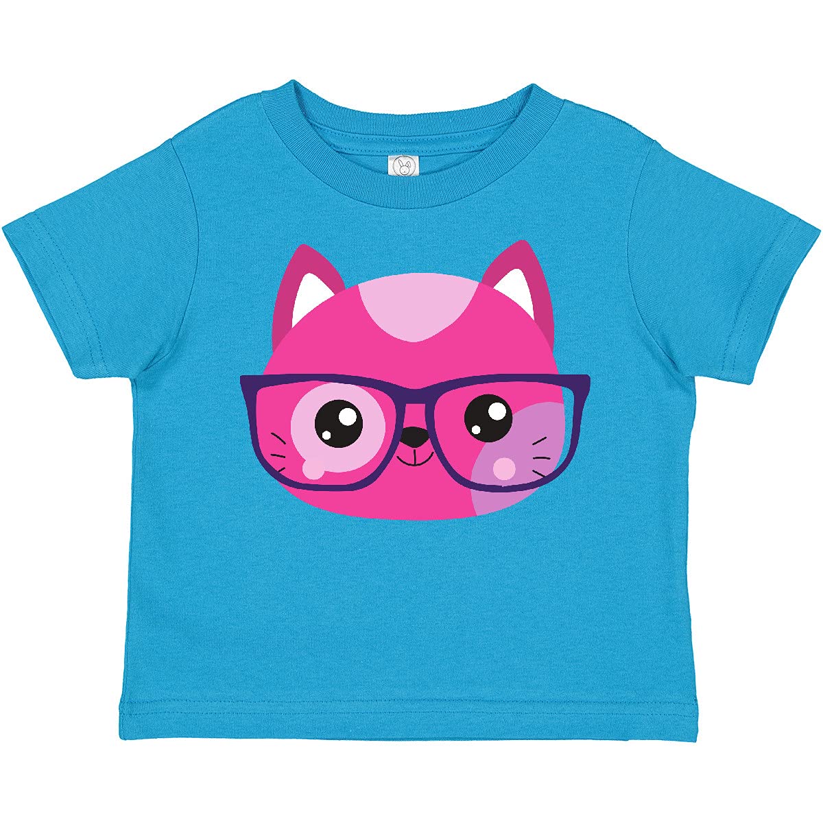 Stylish Hipster Cat with Glasses Graphic Print Toddler T-Shirt - Cute Kitten Design for Boys & Girls - Perfect for Playdates, Birthday Gifts & Casual Wear
