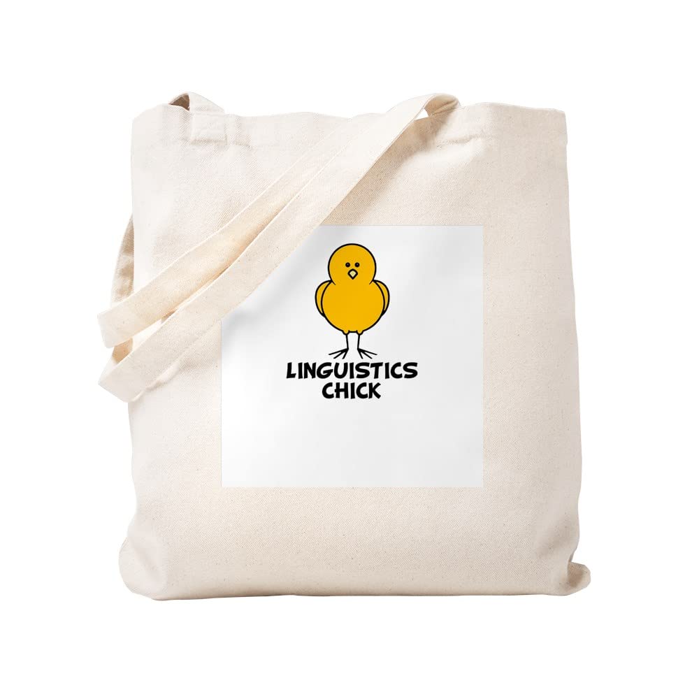 Linguistics Chick Tote Bag - Natural Canvas Reusable Shopping Bag for Women | Eco-Friendly Grocery & Book Tote | Perfect for College, Work & Farmers Market