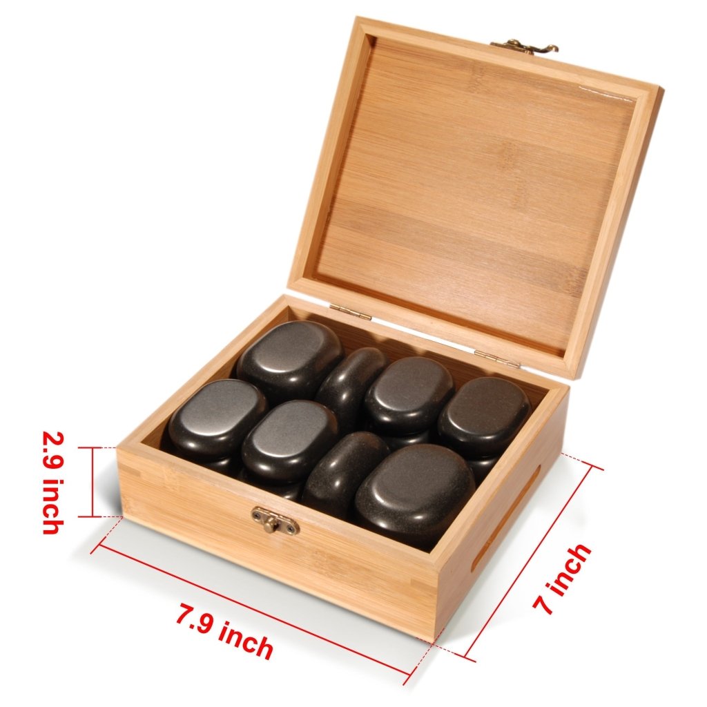 Professional 18-Piece Hot Stone Massage Kit with Basalt Rocks for Spa, Pain Relief & Relaxation - Perfect for Home & Professional Use, Healing Therapy & Stress Relief