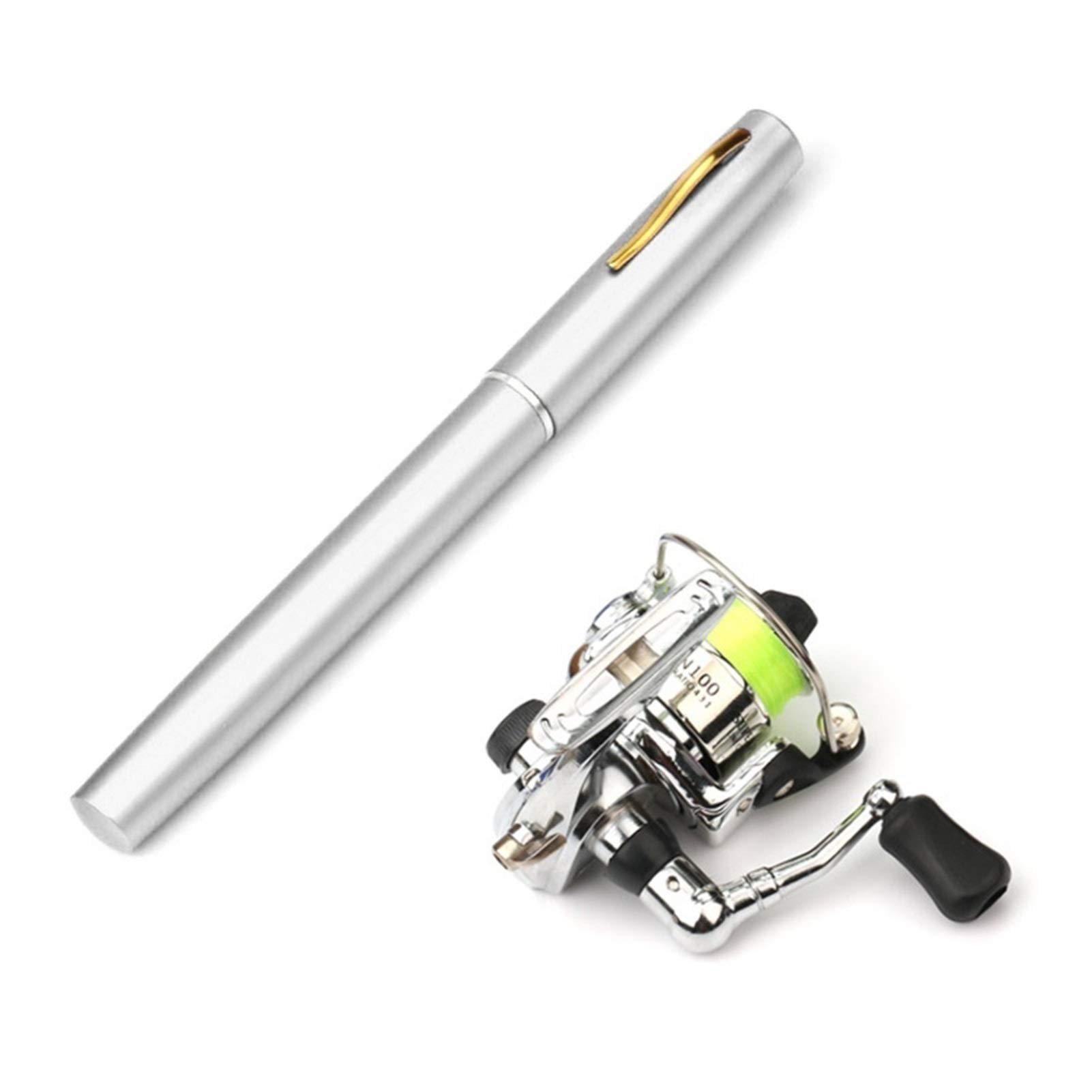Zhengzheng Beginner Fishing Rod and Reel Combo - Lightweight Aluminum Alloy Saltwater Baitcasting Pole with Portable Pen Design | Perfect for Travel, Kayak, and Shore Fishing Adventures