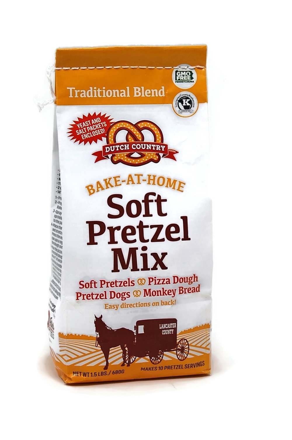 Dutch Country Soft Pretzel Mix - 2 Bags for Homemade Soft Pretzels | Perfect for Parties, Snacks & Family Baking Fun