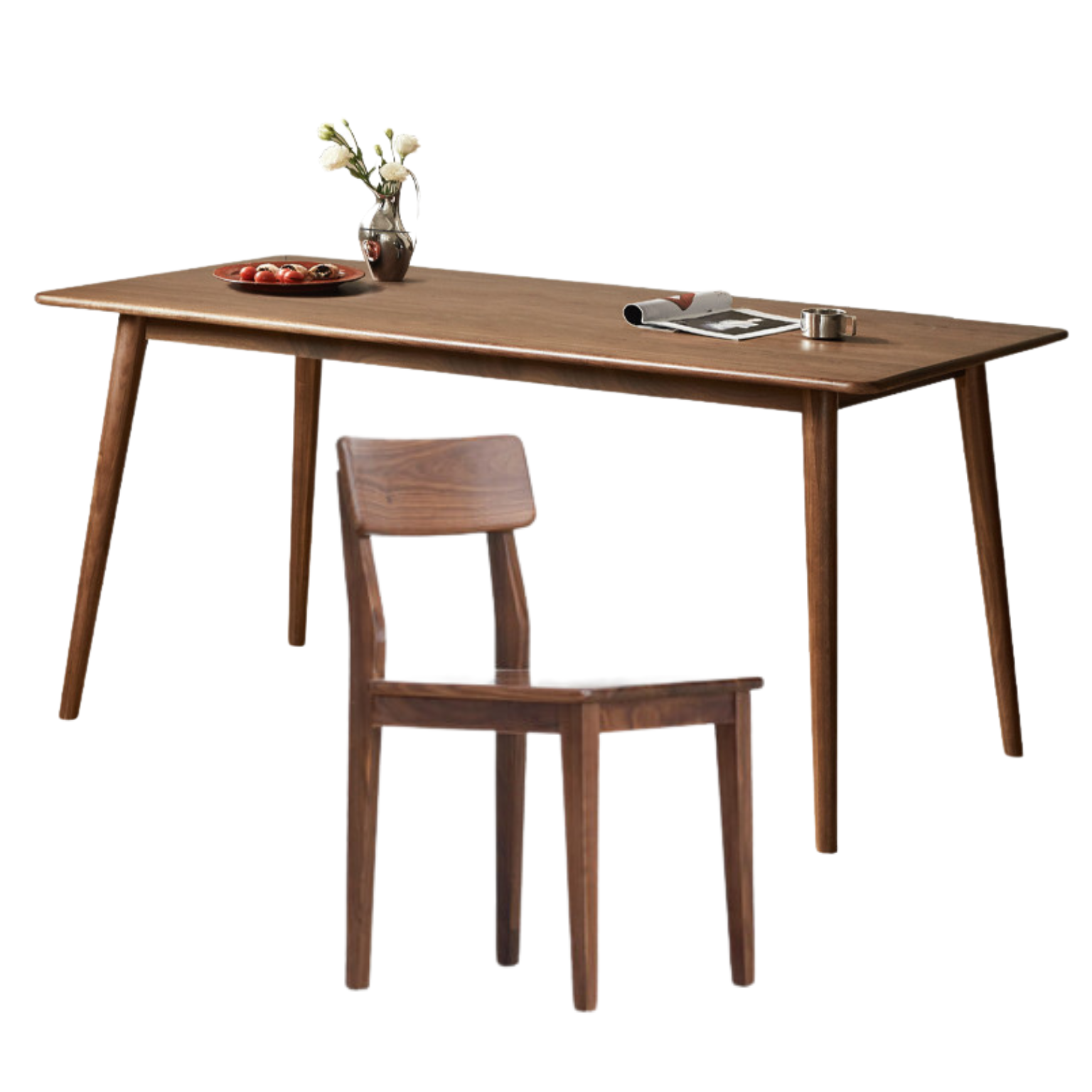 Premium Black Walnut Solid Wood Dining Table - Modern Luxury Light Finish - Perfect for Formal Dining Rooms, Kitchen Nooks & Entertaining Guests