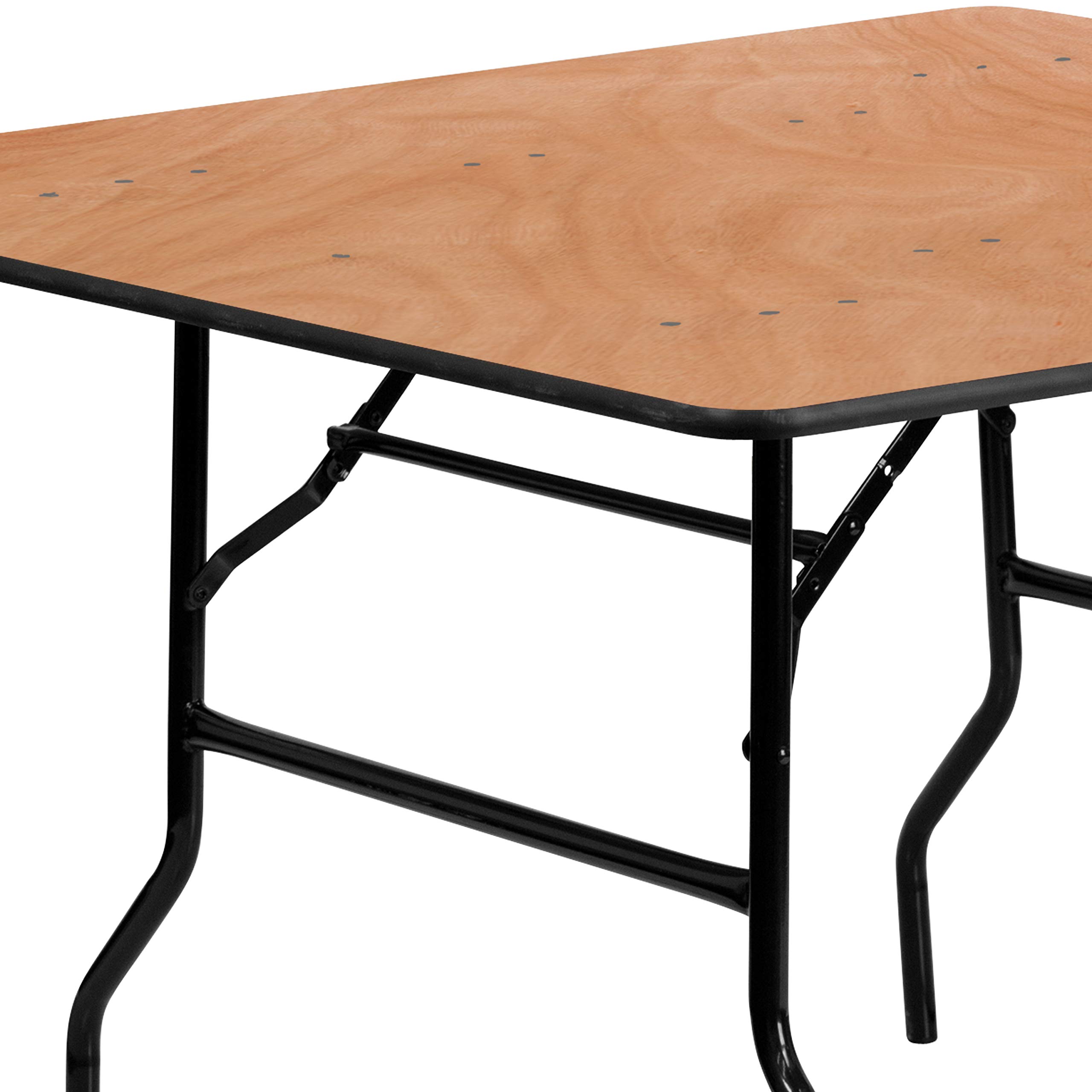 4-Foot Square Wood Folding Banquet Table - Heavy Duty Portable Event Table for Catering, Parties, Weddings & Outdoor Gatherings