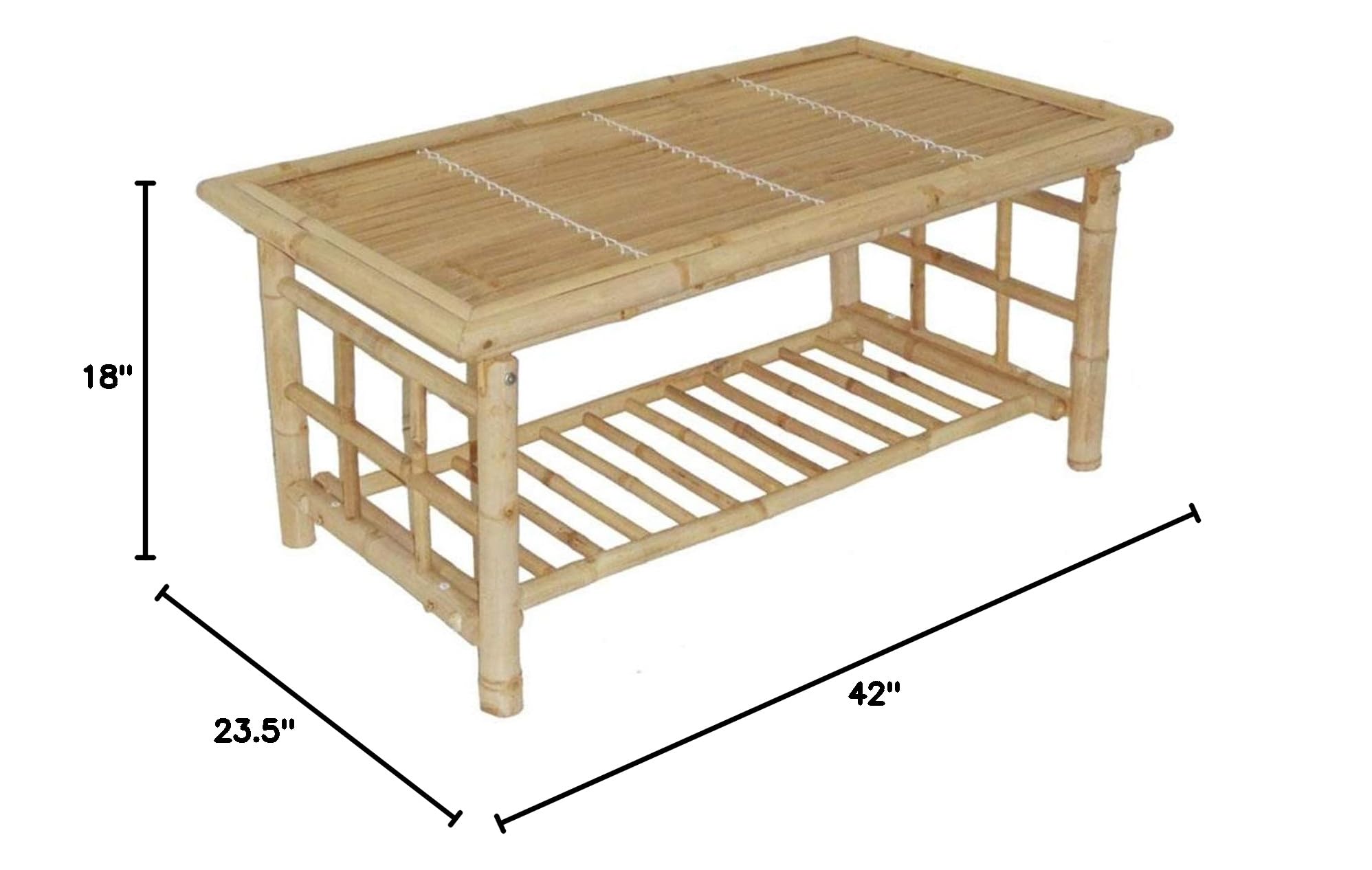 Premium Bamboo Coffee Table - 54 Inch Eco-Friendly Modern Living Room Furniture for Home & Office Decor | Durable & Stylish Centerpiece for Relaxing & Entertaining