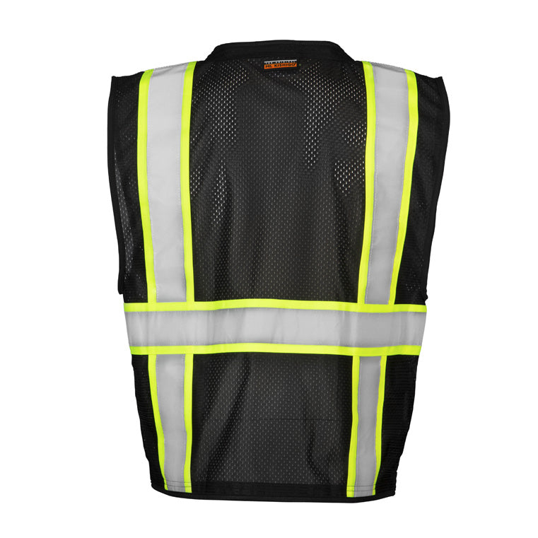 ML Kishigo Men's High-Visibility Reflective Mesh Safety Vest with Multiple Pockets - Ideal for Construction, Road Work & Outdoor Activities