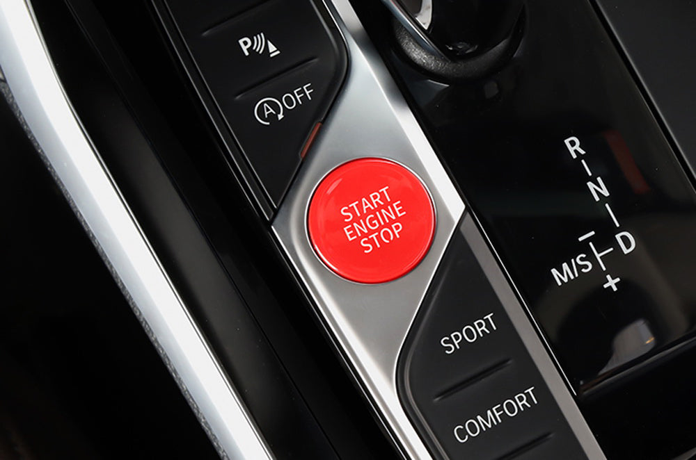 BMW Gxx 2 3 4 8 Series X5 X6 X7 Z4 Red Engine Push Start Button - High Performance Ignition Switch Upgrade for Sports Cars - Perfect for Racing & Car Enthusiasts
