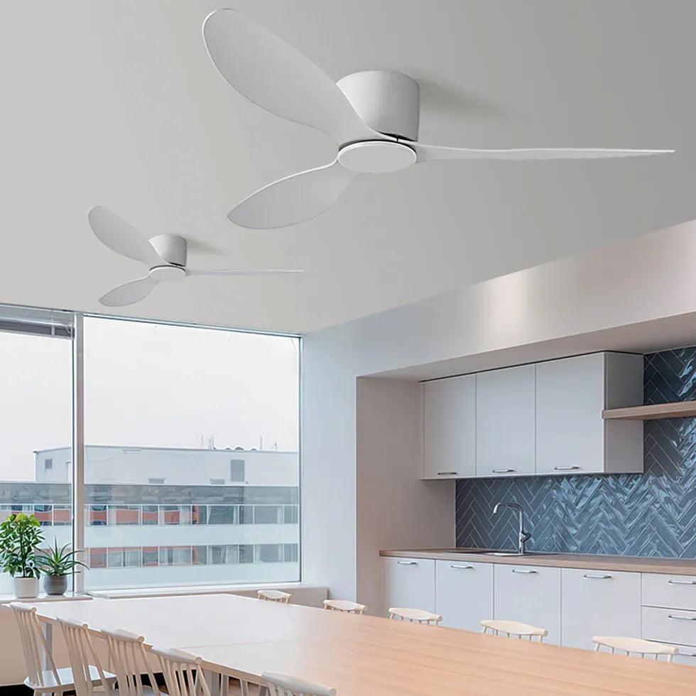 3-Blade White Modern Ceiling Fan with Light - Perfect for Kitchen, Dining Room and Living Room Air Circulation & Stylish Lighting