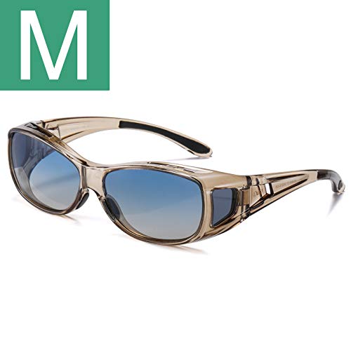 M Size Transparent Brown Frame Blue Lens
