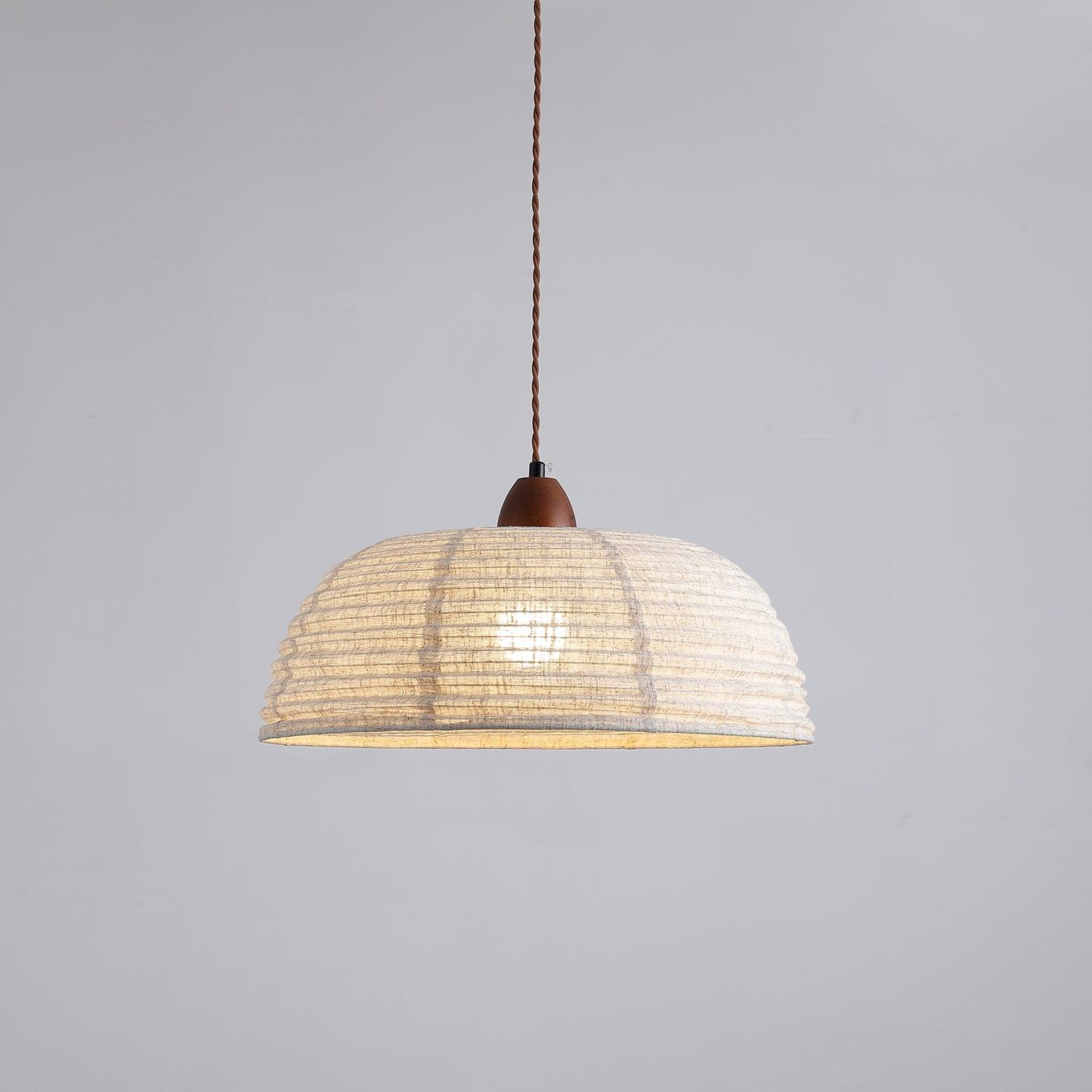 Modern Fabric Pendant Lamp - Handwoven Rattan Hanging Light for Dining Room, Bedroom, Living Room & Kitchen | Boho Chic Ceiling Fixture with Warm Ambient Lighting