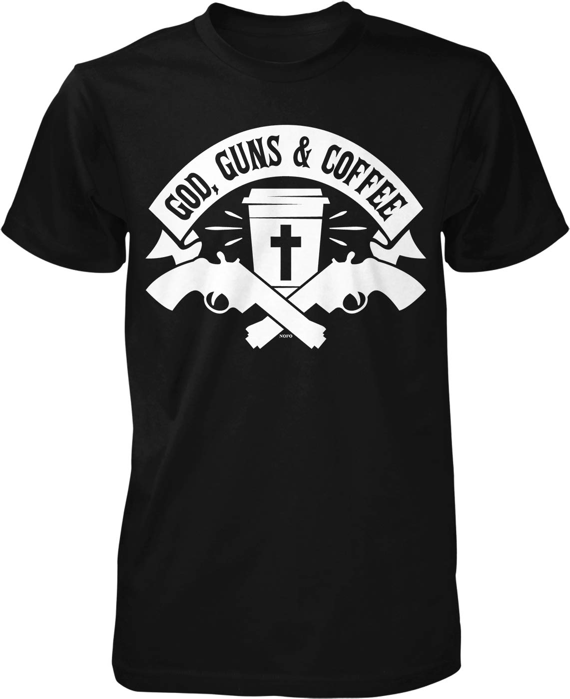 God, Guns, Coffee Men's T-Shirt - Patriotic Graphic Tee for American Pride | Casual Wear & Outdoor Activities