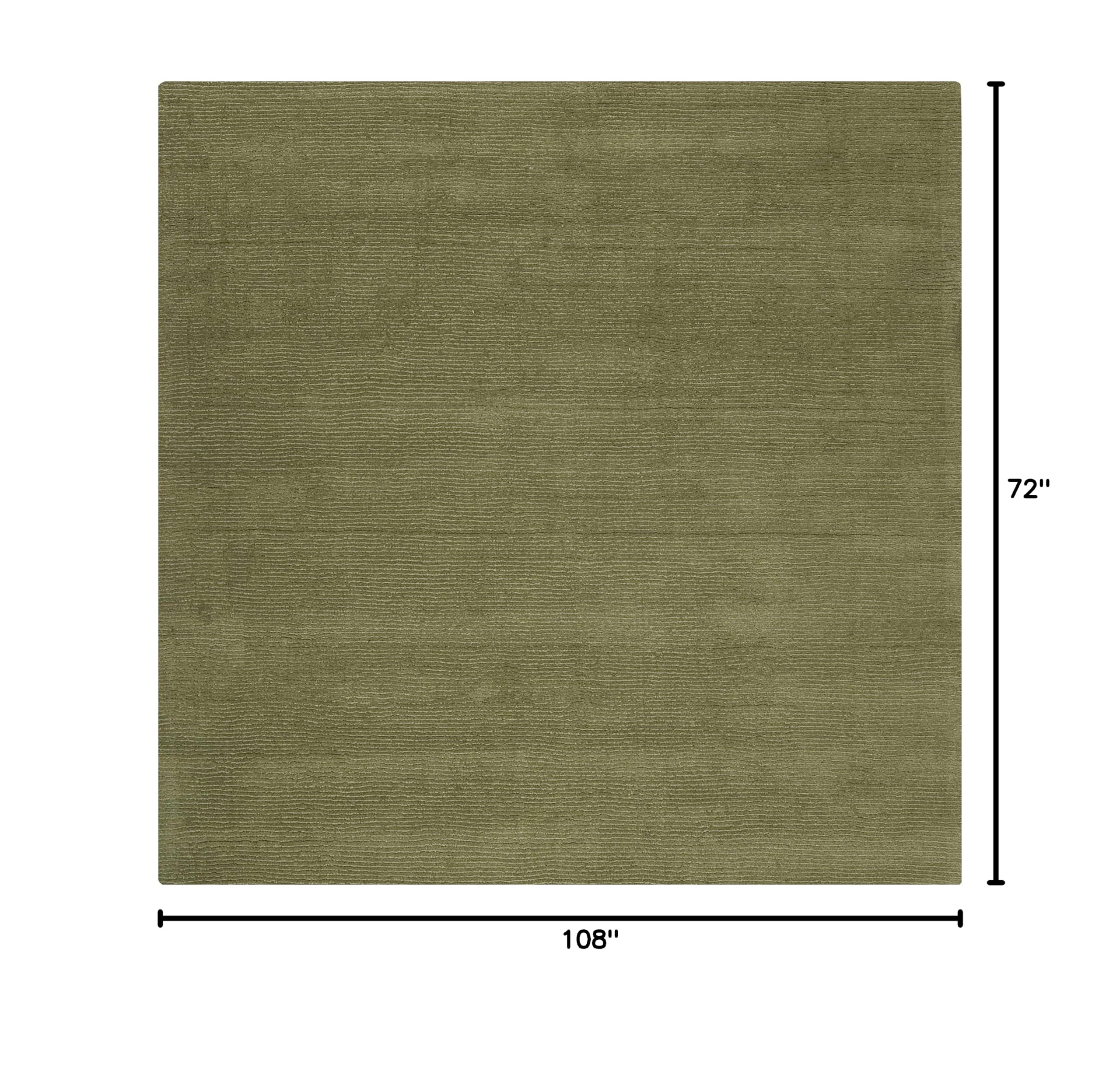 Hauteloom Poetia Wool Area Rug 6' x 9' - Soft High Pile Contemporary Design in Sage Green - Perfect for Living Room, Bedroom & Cozy Spaces