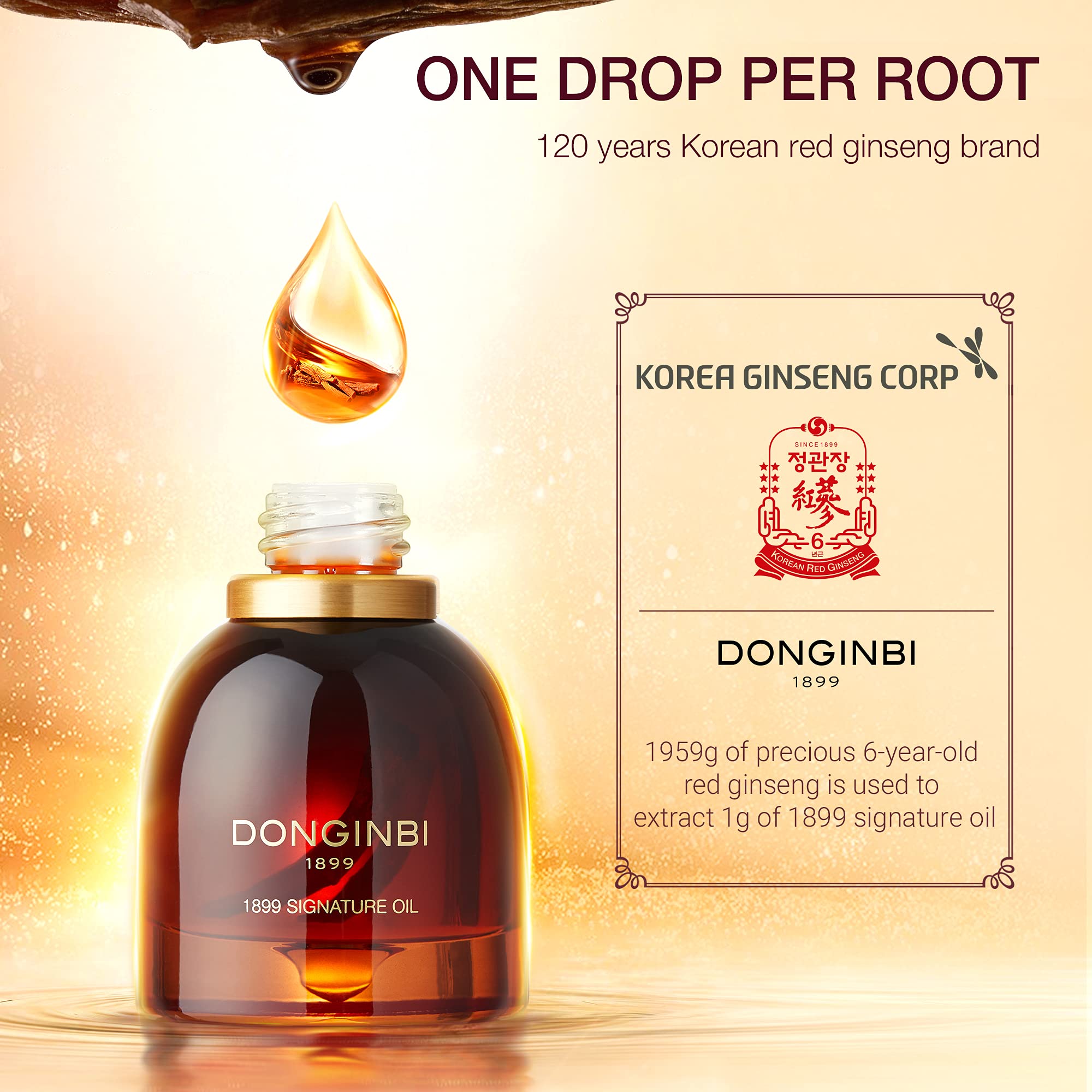 Donginbi 1899 Signature Red Ginseng Face Oil for Women - Korean Skin Care with Jojoba Seed & Sweet Almond Oil, 0.88 fl oz / 25ml - Perfect for Easter Gift Baskets, Daily Hydration & Anti-Aging Routine