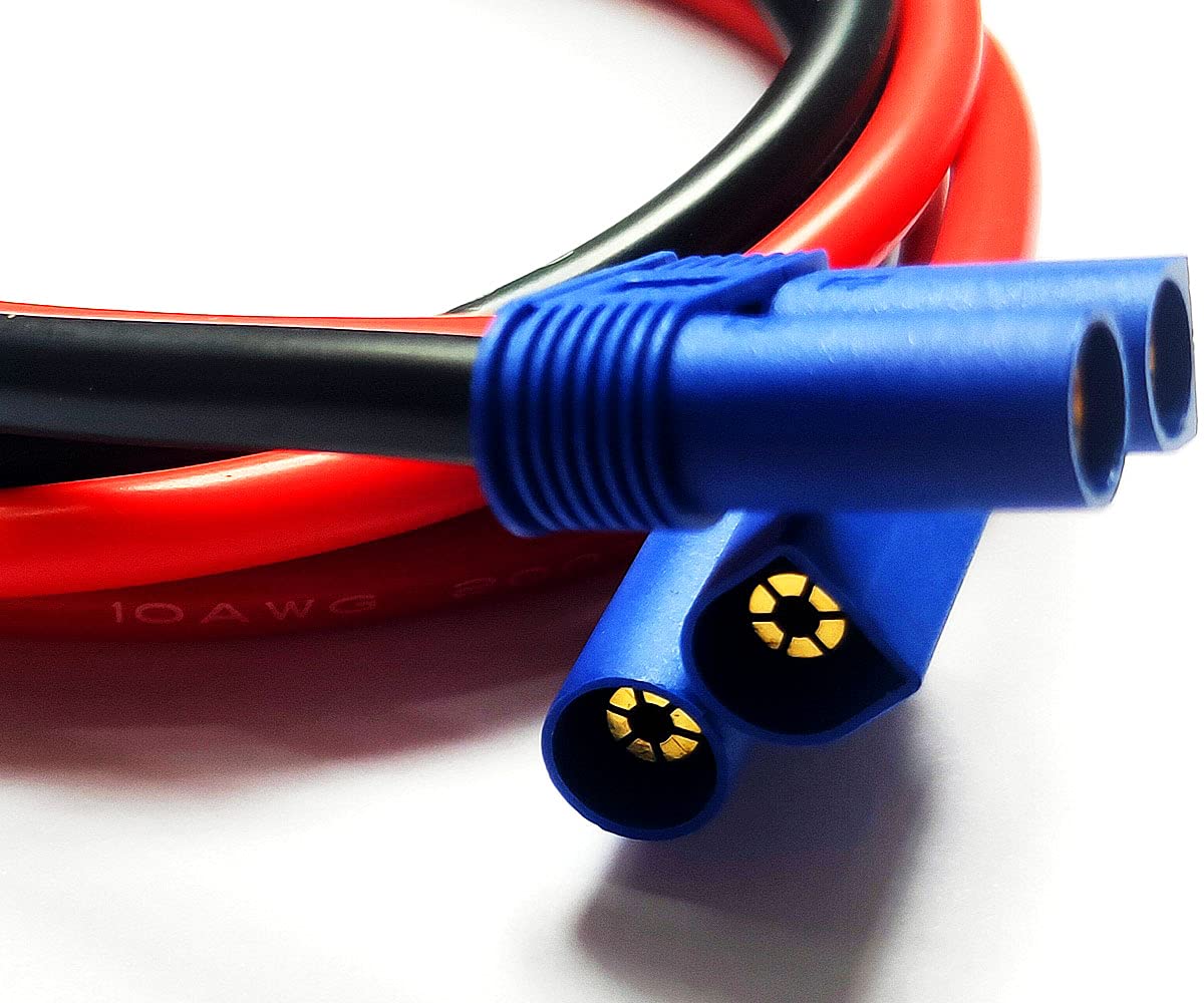 WST EC5 Male to Female Connector RC Extension Cable (10AWG Silicone Wire 15CM/0.5FT) - Battery Charger Adapter for RC Cars, Drones & Hobby Vehicles - Perfect for Remote Control Battery Charging & Power Supply