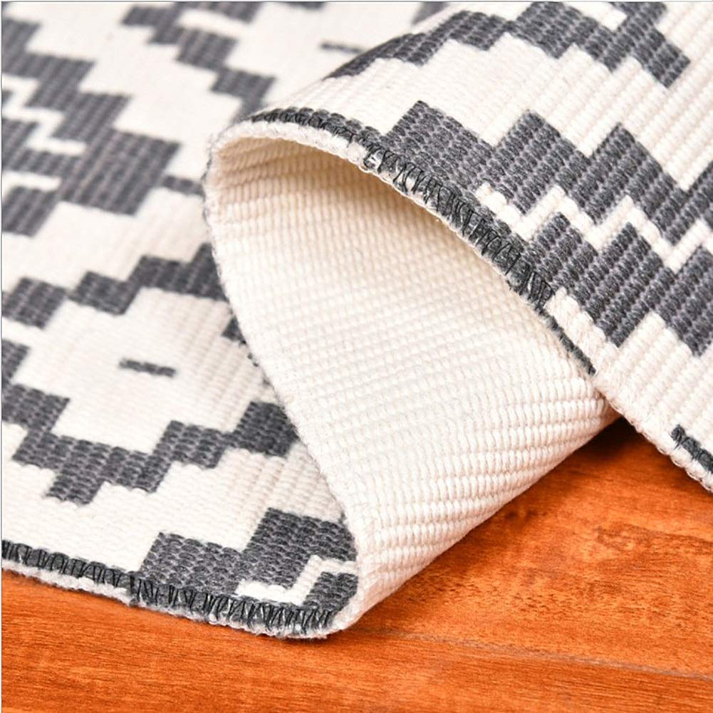 UKELER Handwoven Cotton Kilim Rug - Washable Decorative Floor Mat for Laundry Room, Bathroom, Bedroom & Living Room - 23.6