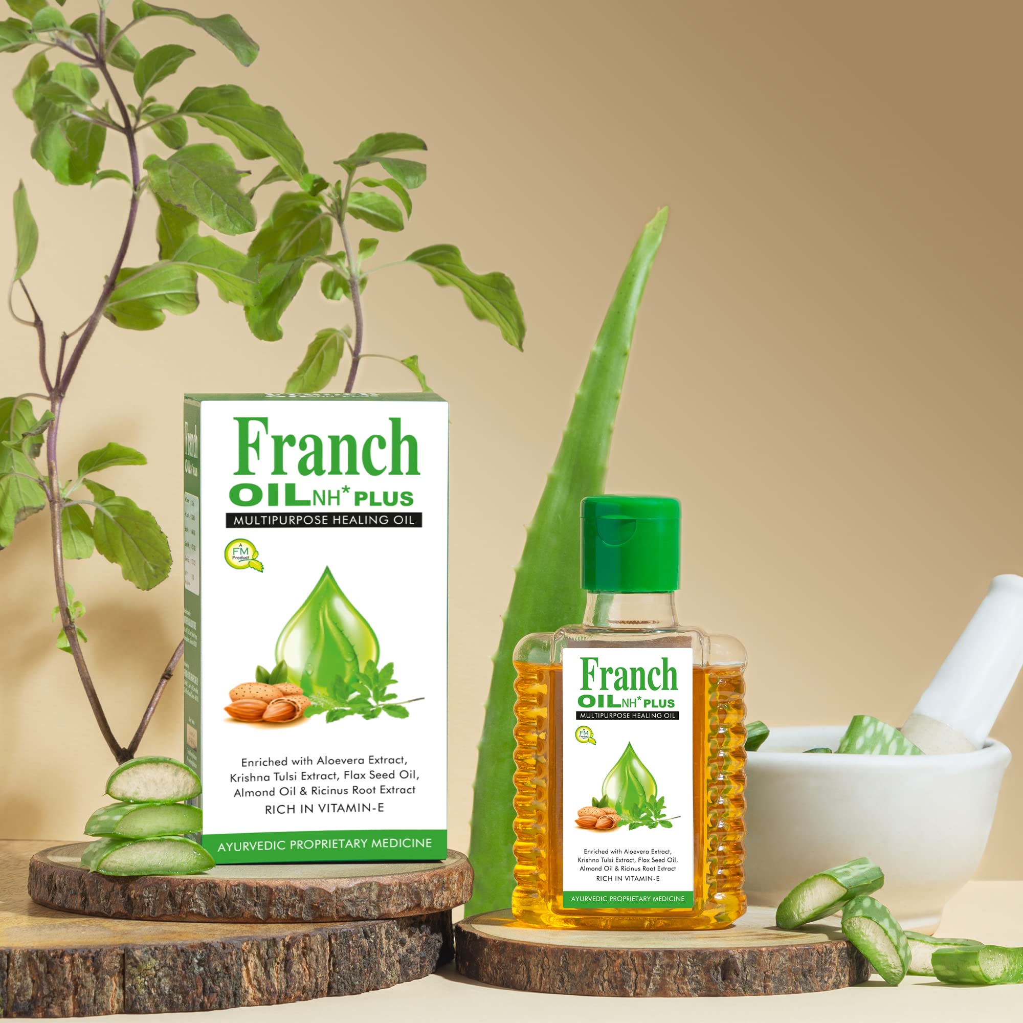 Franch Oil NH* Plus | Multipurpose Healing Oil for Stretch Marks, Small Burns, Scars & Pain Relief - 100ml | Natural Skin Care & Muscle Ache Solution for Daily Use