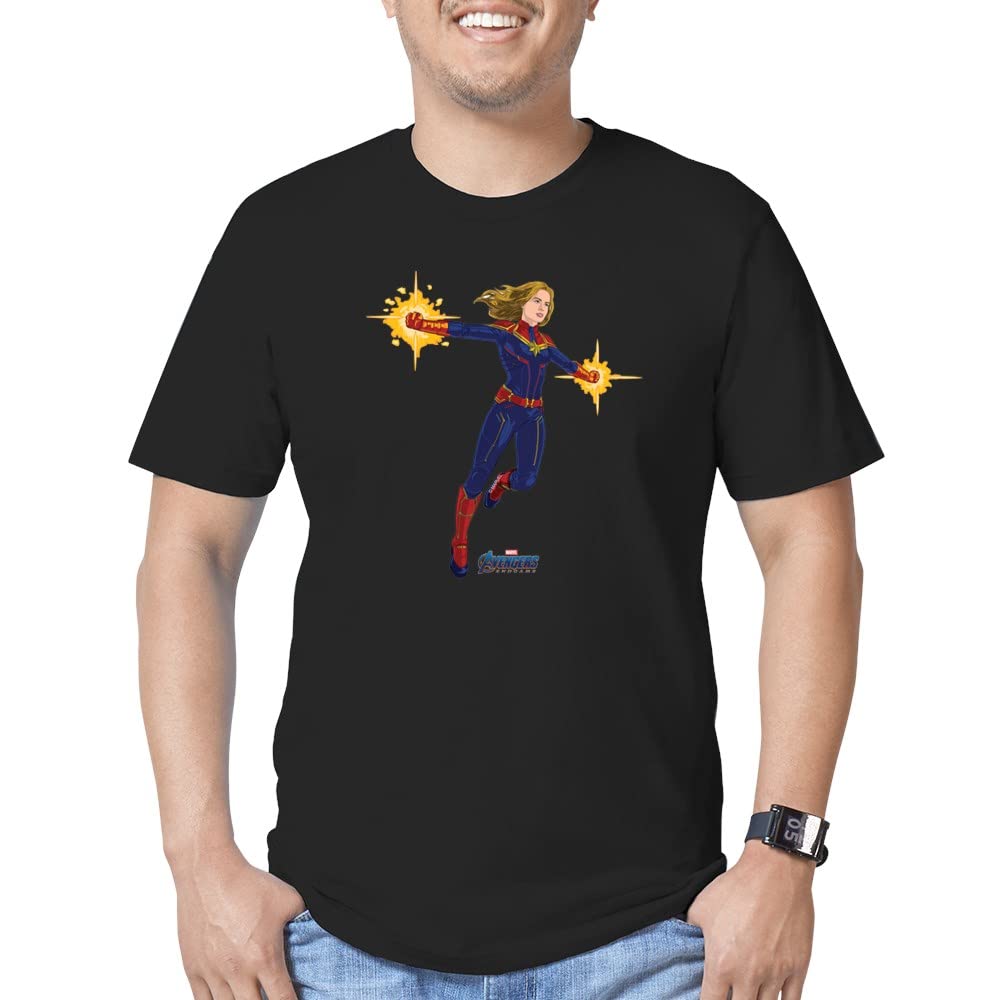 Captain Marvel Men's Fitted T-Shirt - Superhero Graphic Tee for Marvel Fans | Casual Wear, Cosplay & Comic Con Outfits
