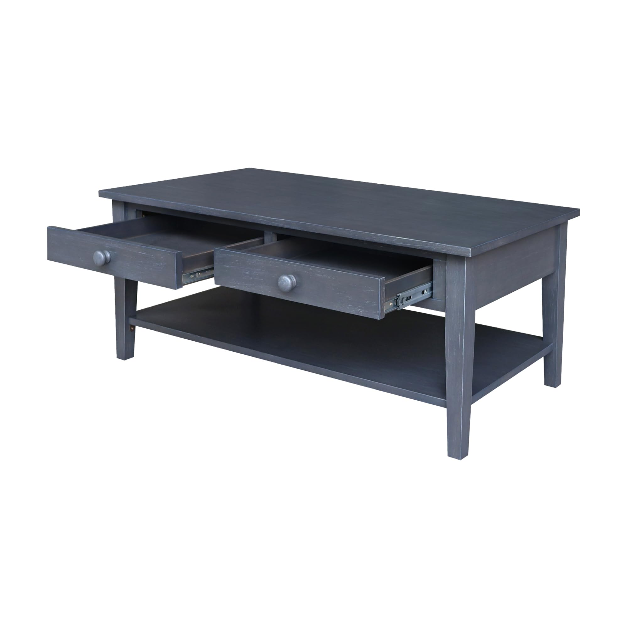 IC International Concepts Solid Wood Spencer Coffee Table - Modern Farmhouse Style for Living Room, Office & Lounge Areas