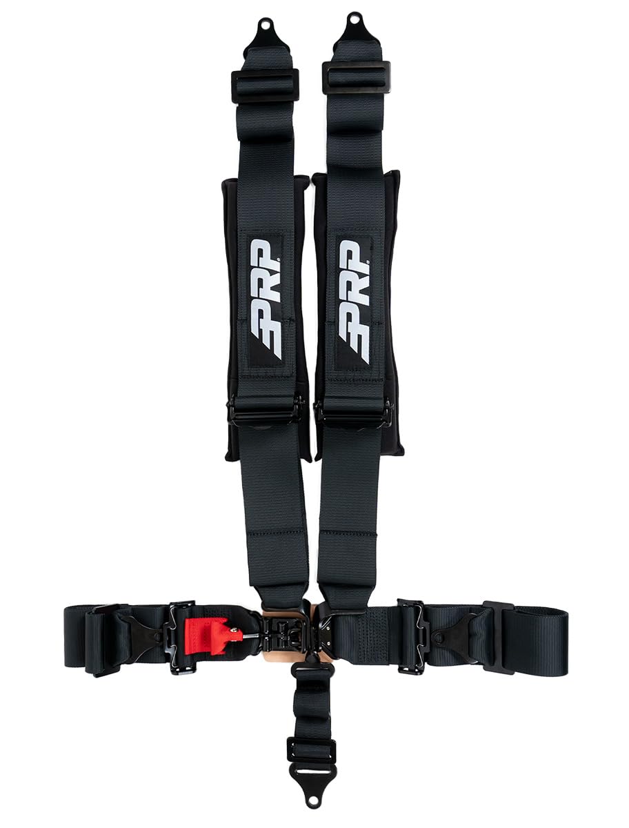 PRP SB5.3 Black 5-Point Safety Harness with 3-Inch Wide Belts - Heavy Duty Racing Harness for Off-Road, Rally, and Motorsports Vehicles