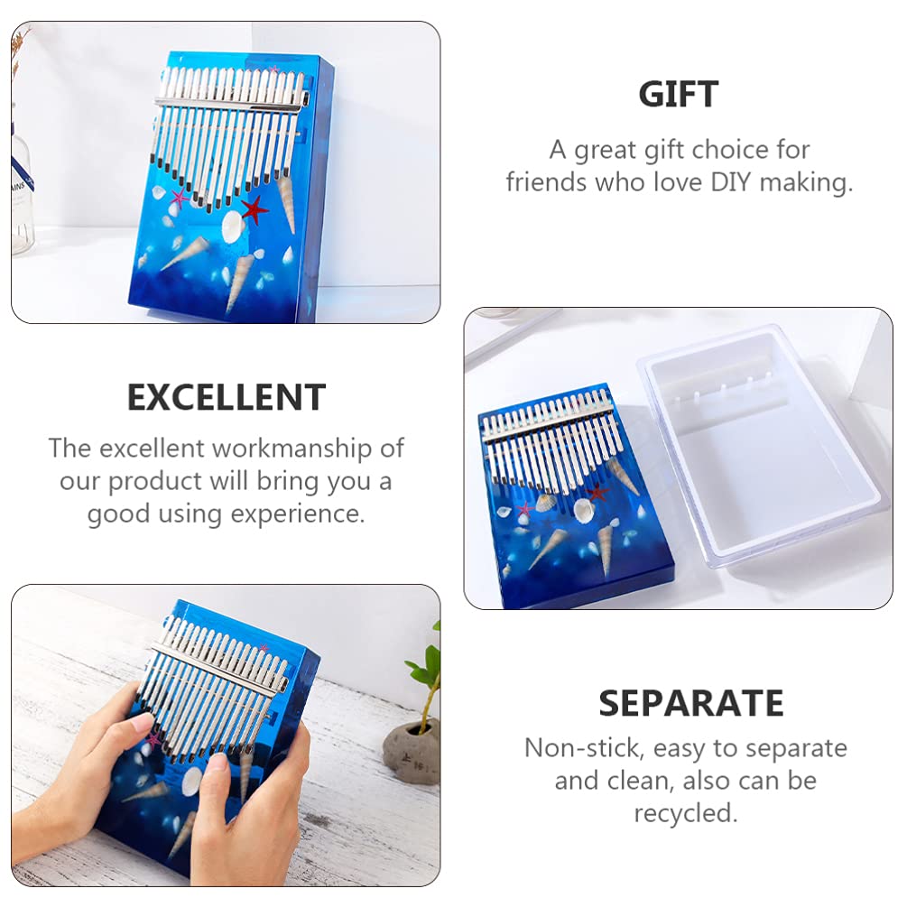 EXCEART 17 Keys Kalimba Resin Molds Set - Crystal Epoxy Silicone DIY Thumb Piano Mold for Resin Casting & Handmade Crafts | Perfect for DIY Jewelry Making, Home Decor & Musical Instrument Projects