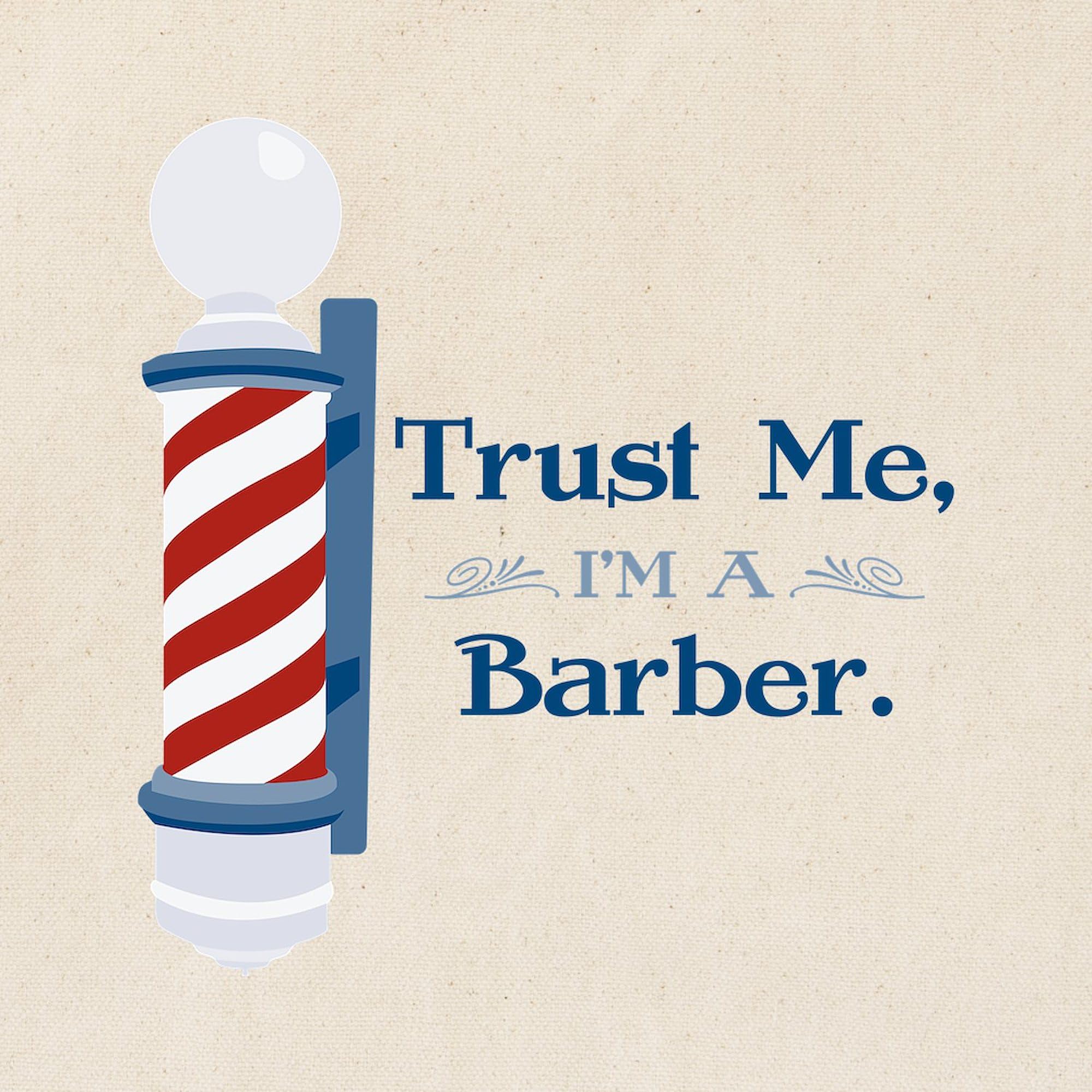 Trust Me I'm A Barber Tote Bag - Natural Canvas Reusable Shopping Bag for Barbers & Stylists - Perfect for Salon Supplies, Barber Tools & Everyday Use
