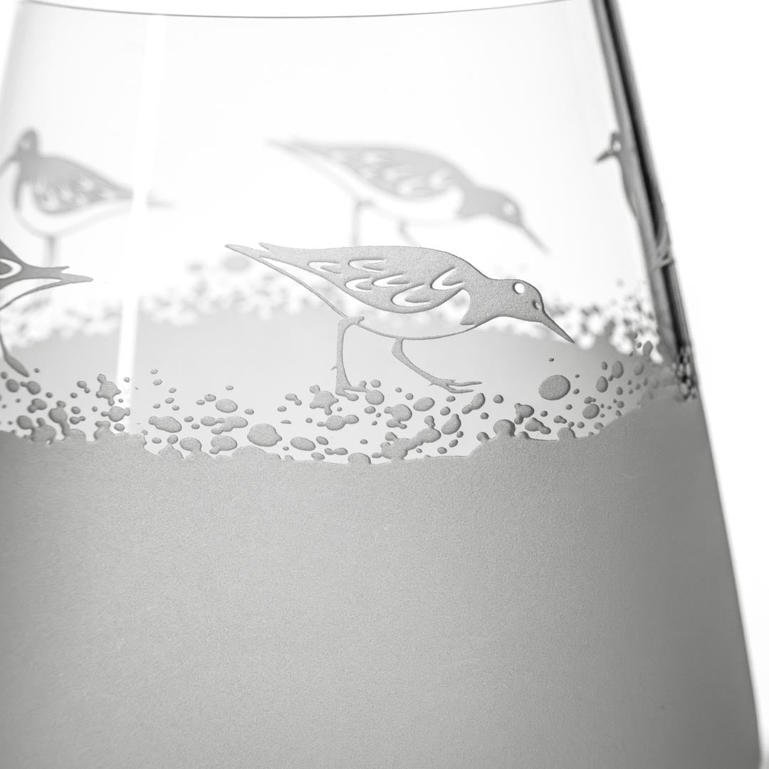 Sandpiper 18oz Stemless Wine Tumbler Glass Set of 2 - Durable & Elegant Cups for Red Wine, White Wine, Cocktails - Perfect for Parties, Picnics, and Home Entertaining