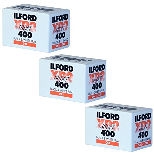 Ilford XP2 Super 400 Black & White Film, 35mm, 36 Exposures, 3-Pack – Perfect for Street Photography, Travel & Low Light Shooting