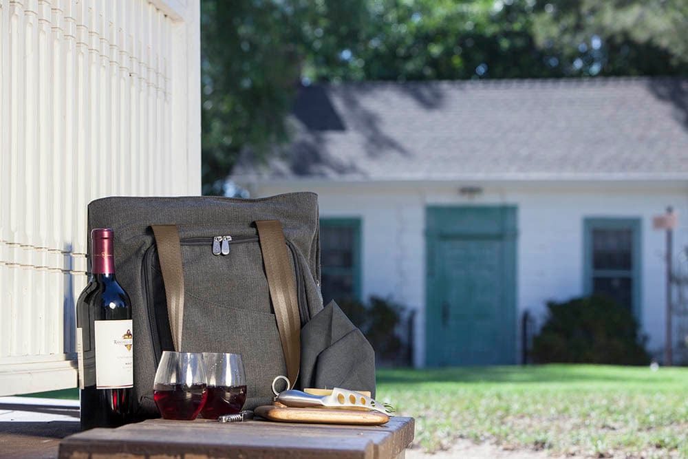 Picnic Time Sonoma Wine & Cheese Tote - Insulated Cooler Bag for Wine Bottles & Cheese - Perfect for Outdoor Picnics, Beach Trips & Camping