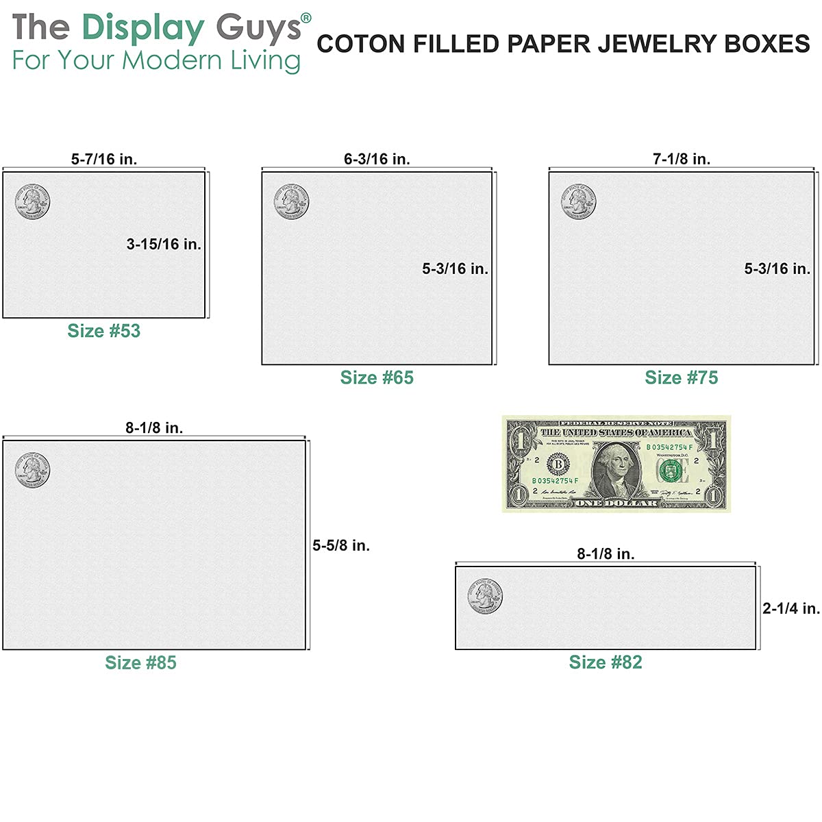 TheDisplayGuys - 100-Pack #34 Cotton Filled Cardboard Jewelry Gift Boxes (3.9
