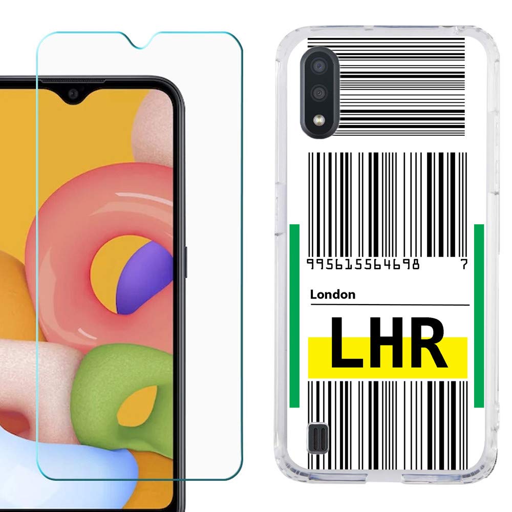 Slim-Fit TPU Phone Case for Samsung Galaxy A01 with Tempered Glass Screen Protector - Shockproof Protective Cover | Perfect for Travel, Work & Everyday Use