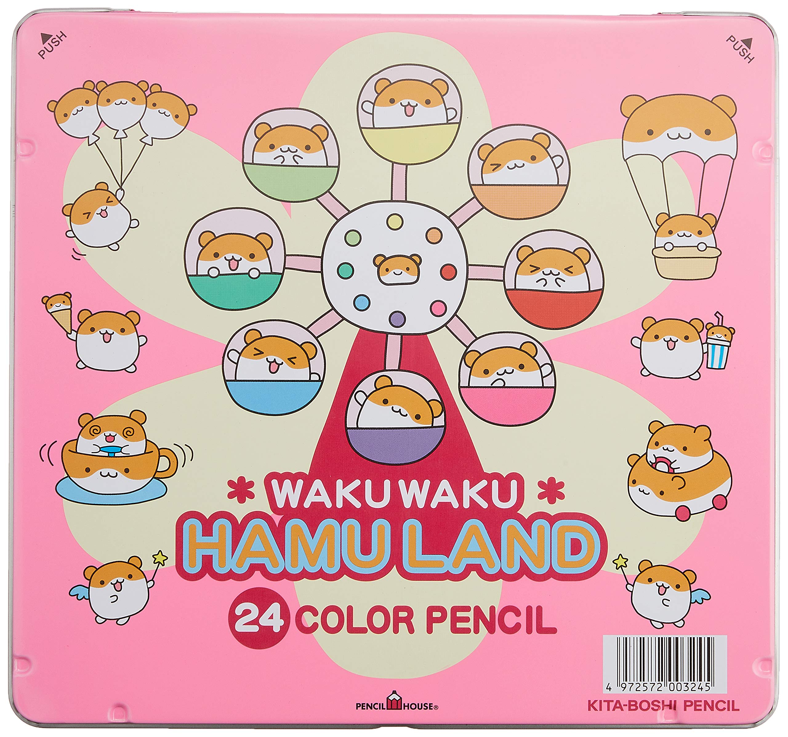 Premium 24-Colored Pencil Set with Girl Pattern - Japan Import for Hokusei 10910 Pencil Cans | Ideal for Artists, Students & Craft Enthusiasts