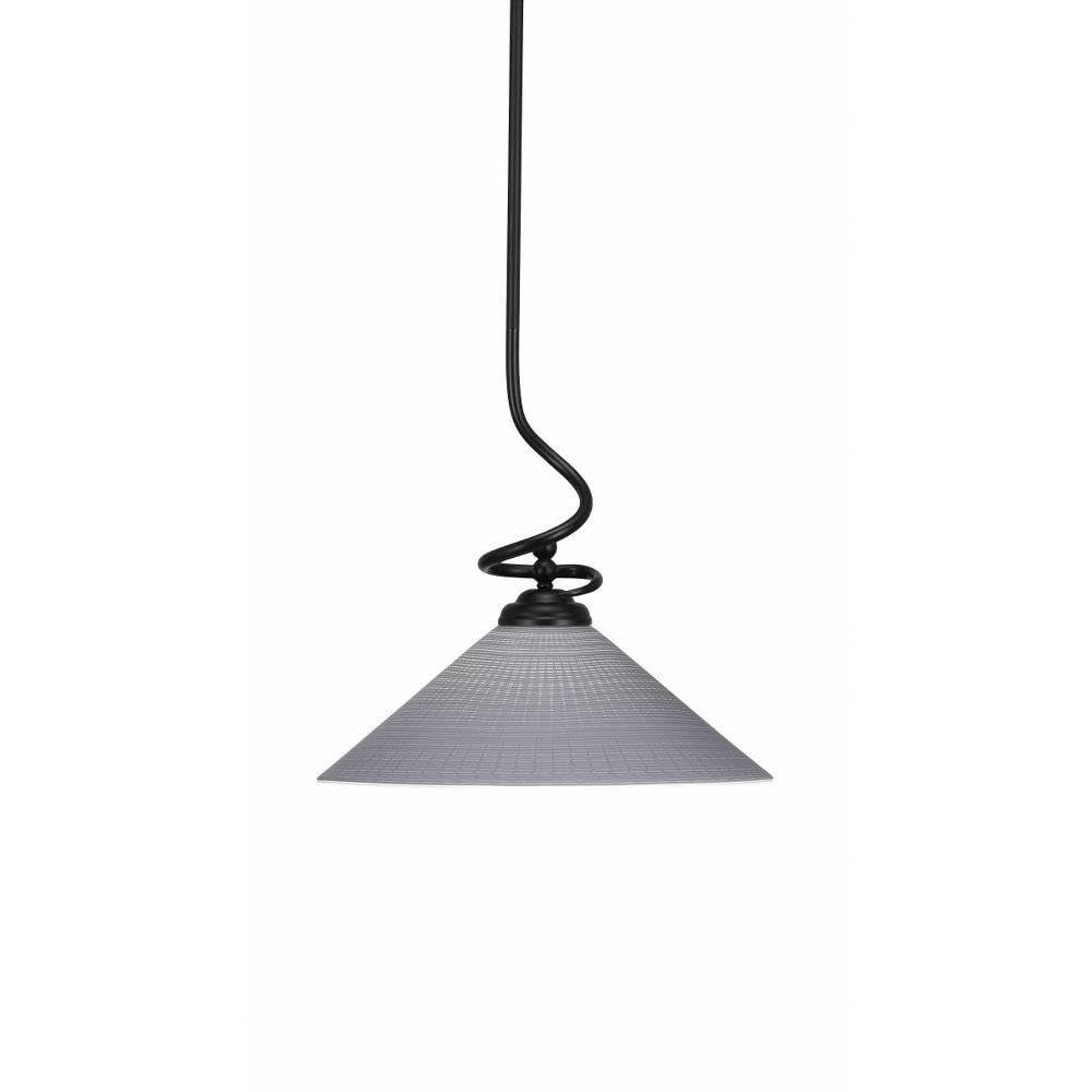 Toltec Lighting Capri 1-Light Matte Black Pendant Light Fixture (900-MB-4012) - Perfect for Kitchen Island, Dining Room, or Entryway Lighting