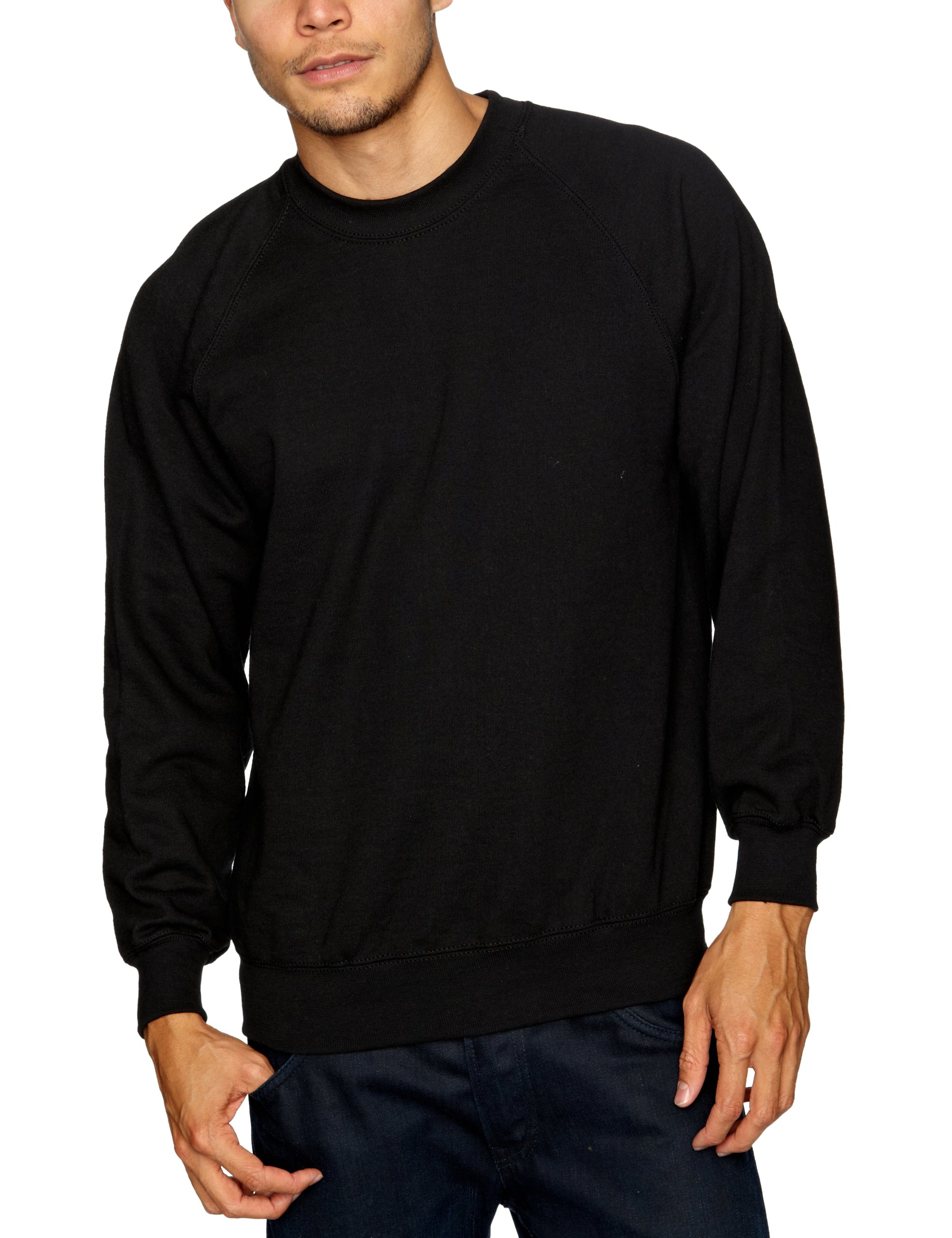 Fruit of the Loom 2 Pack Men's Raglan Sleeve Sweatshirts - Soft Cotton Blend Pullover for Casual Wear, Gym & Outdoor Activities