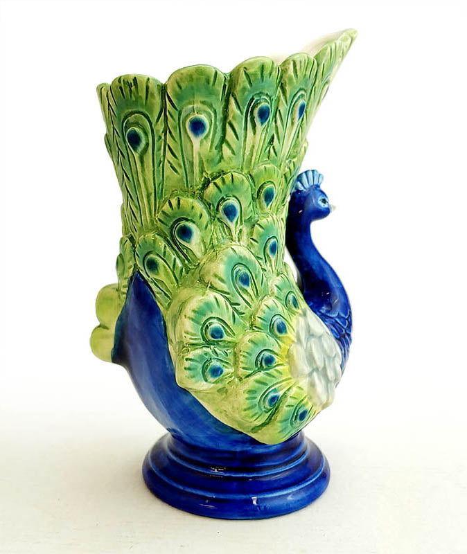 BarConic® 18oz Tiki Mug with Peacock Design - Exotic Themed Ceramic Cup for Tropical Cocktails, Party Drinks & Home Bar Decor - Perfect for Luau, Hawaiian Themed Parties & Summer Gatherings