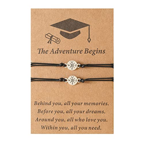 **2024 Graduation Bracelet Gift for Women & Men - Inspirational Graduation Jewelry for College & High School Graduates - Niobium Earrings & Card Bracelet Set (Black, One Size) - Perfect for Graduation Ceremony & Party Gifts**