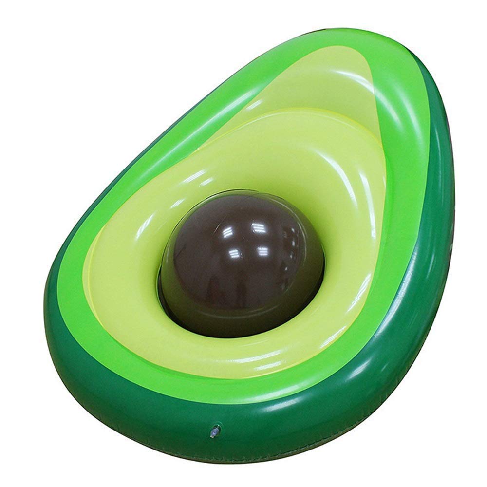 Inflatable Avocado Pool Float with Drainage - Comfortable Airbed for Adults & Kids - Perfect for Swimming Pools, Lakes, and Beach Relaxation