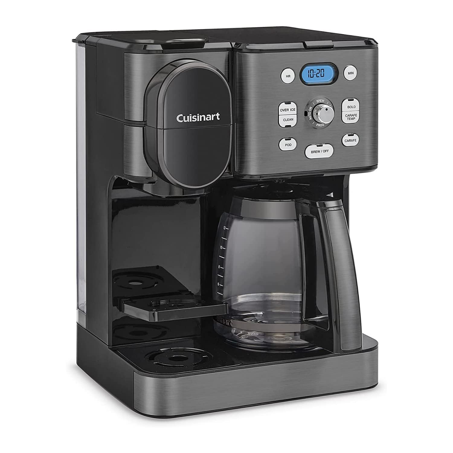 Cuisinart SS-16BKS 12-Cup Programmable Coffee Maker with Glass Carafe - Black Stainless Steel - Brews Hot & Iced Coffee - Perfect for Home, Office & Entertaining