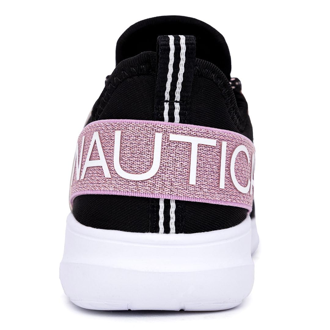 Nautica Kids Girls Metallic Fashion Sneakers - Lightweight Athletic Running Shoes for Toddler, Little & Big Kids | Lace-Up Design for School, Play & Everyday Wear